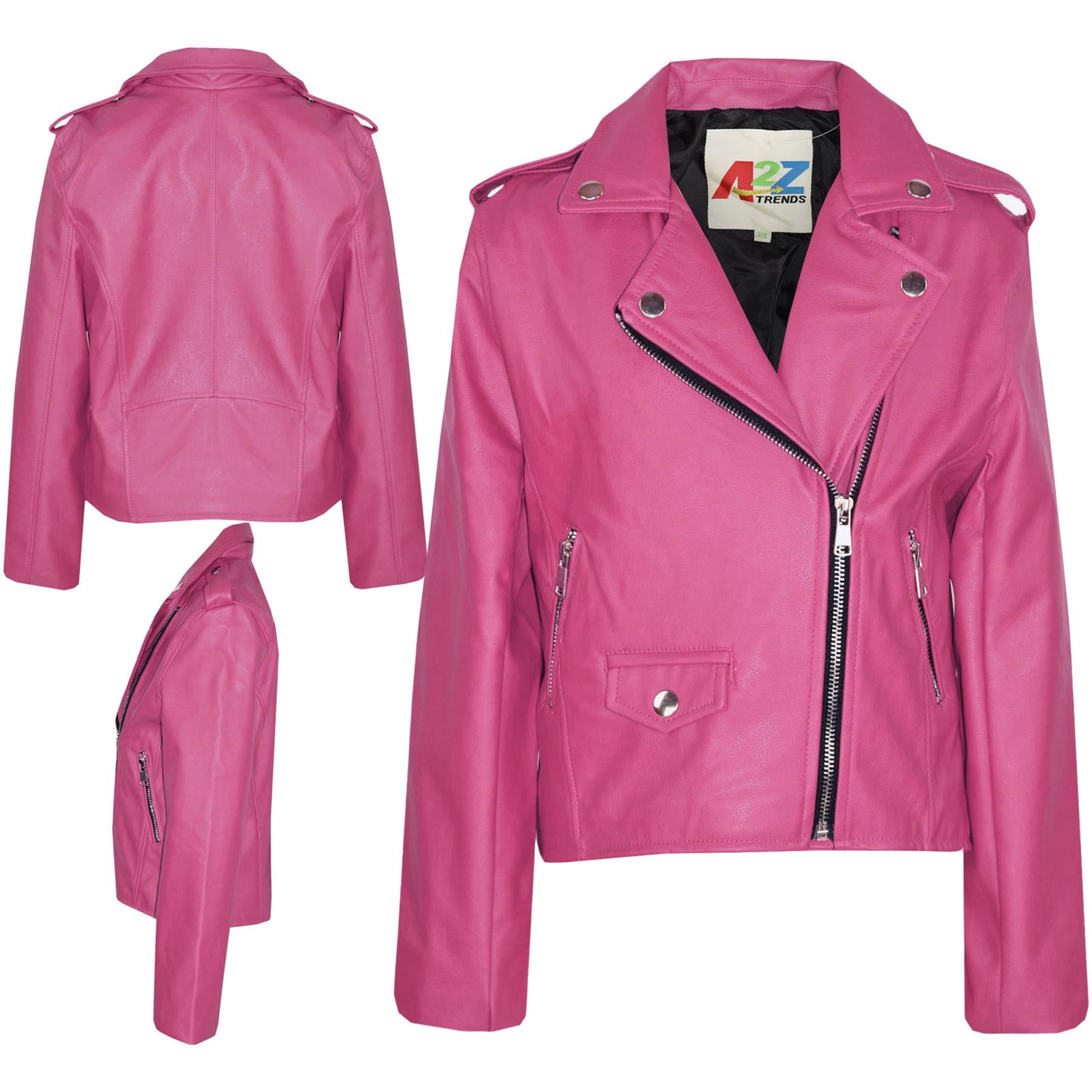 PU Leather Jacket Waterproof Girls Age 5-13 Years