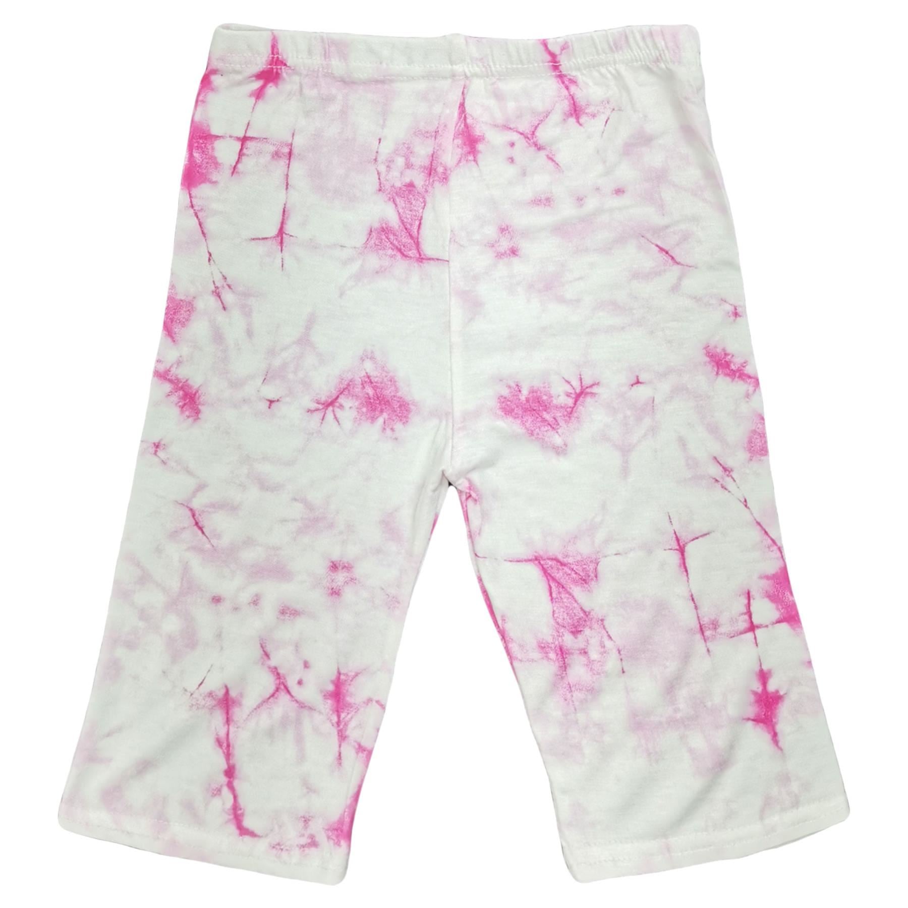 Kids Girls Cycling Shorts Tie Dye Print Gym Summer Short Knee Length Half Pants