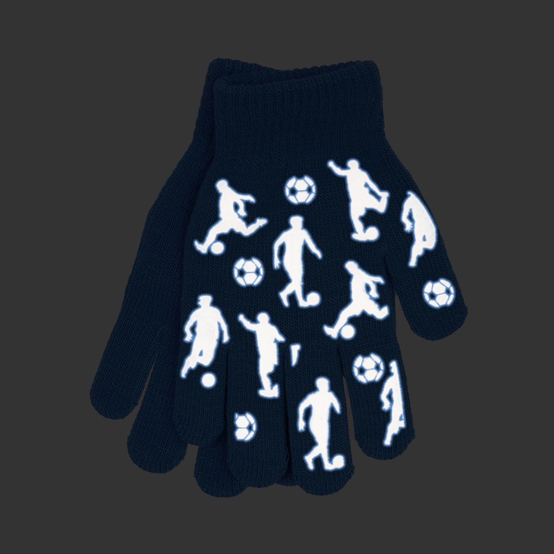 Boys Xmas Gloves 3 Pack Warm Magic Glow In The Dark Mitten Full Finger Gloves