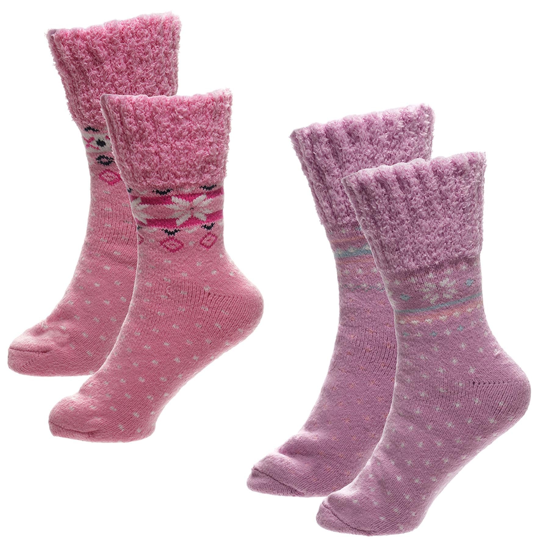 A2Z Ladies Fairisle Thermal Cosy Bed Socks with Grips Extra Warm Winter Footwear