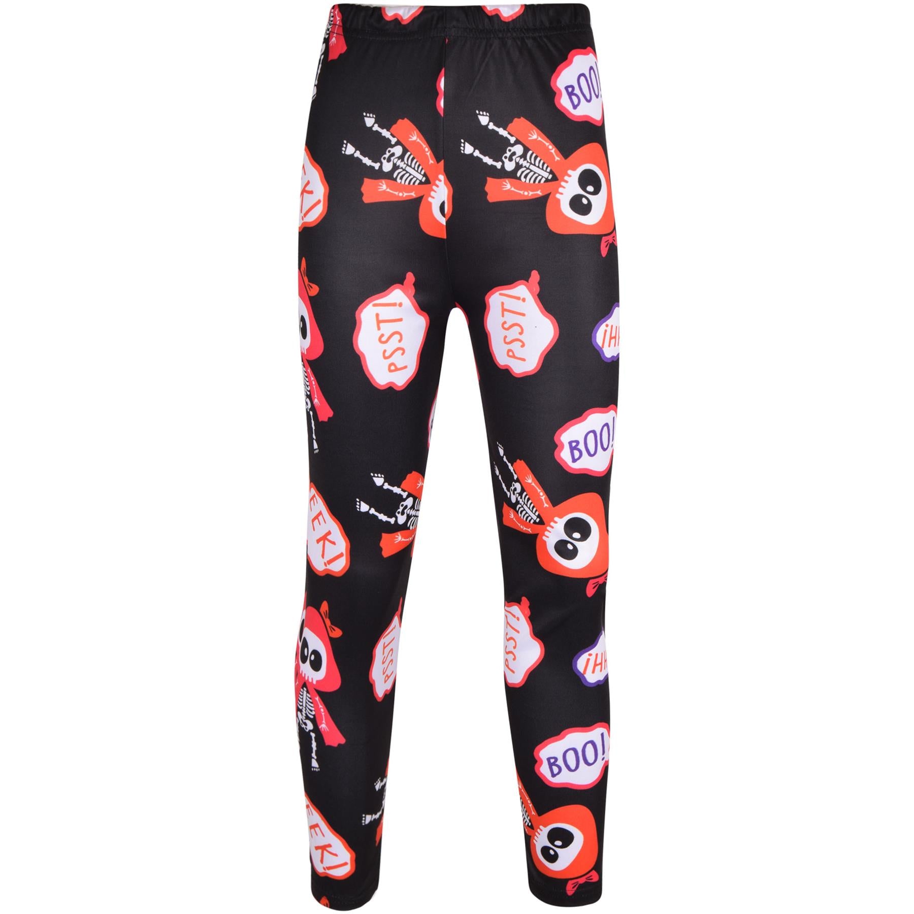 Girls Spider Web Skull Print Halloween Legging