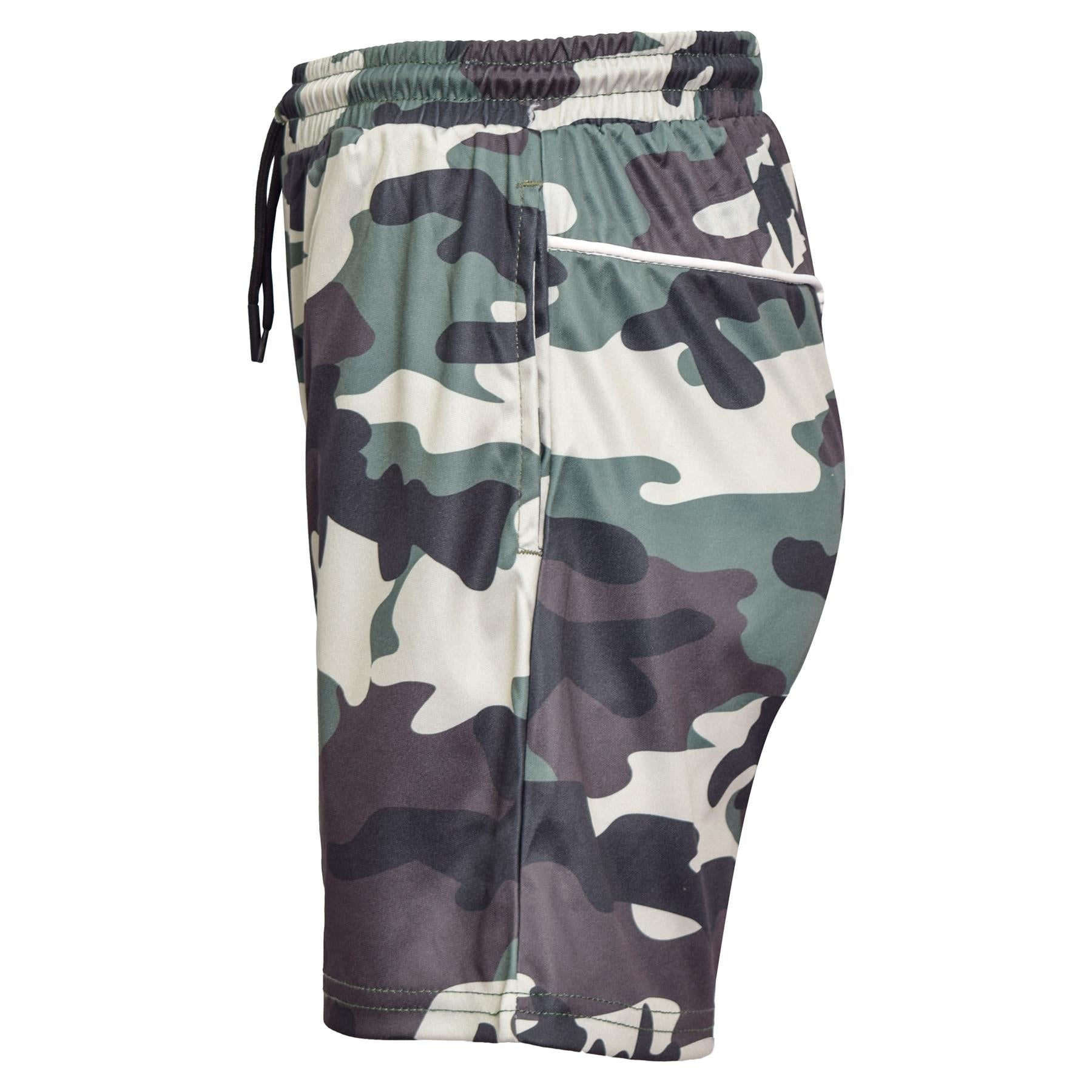 Kids Boys Active PE Shorts Camouflage Sports Footbal Summer Stretchy Short 3-14