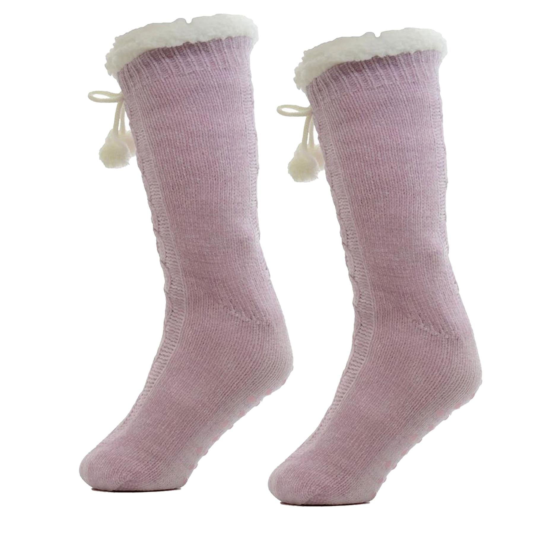 A2Z Ladies Chenille Cable Lounge Sock Sherpa Lining Comfort For Daily Wear Socks