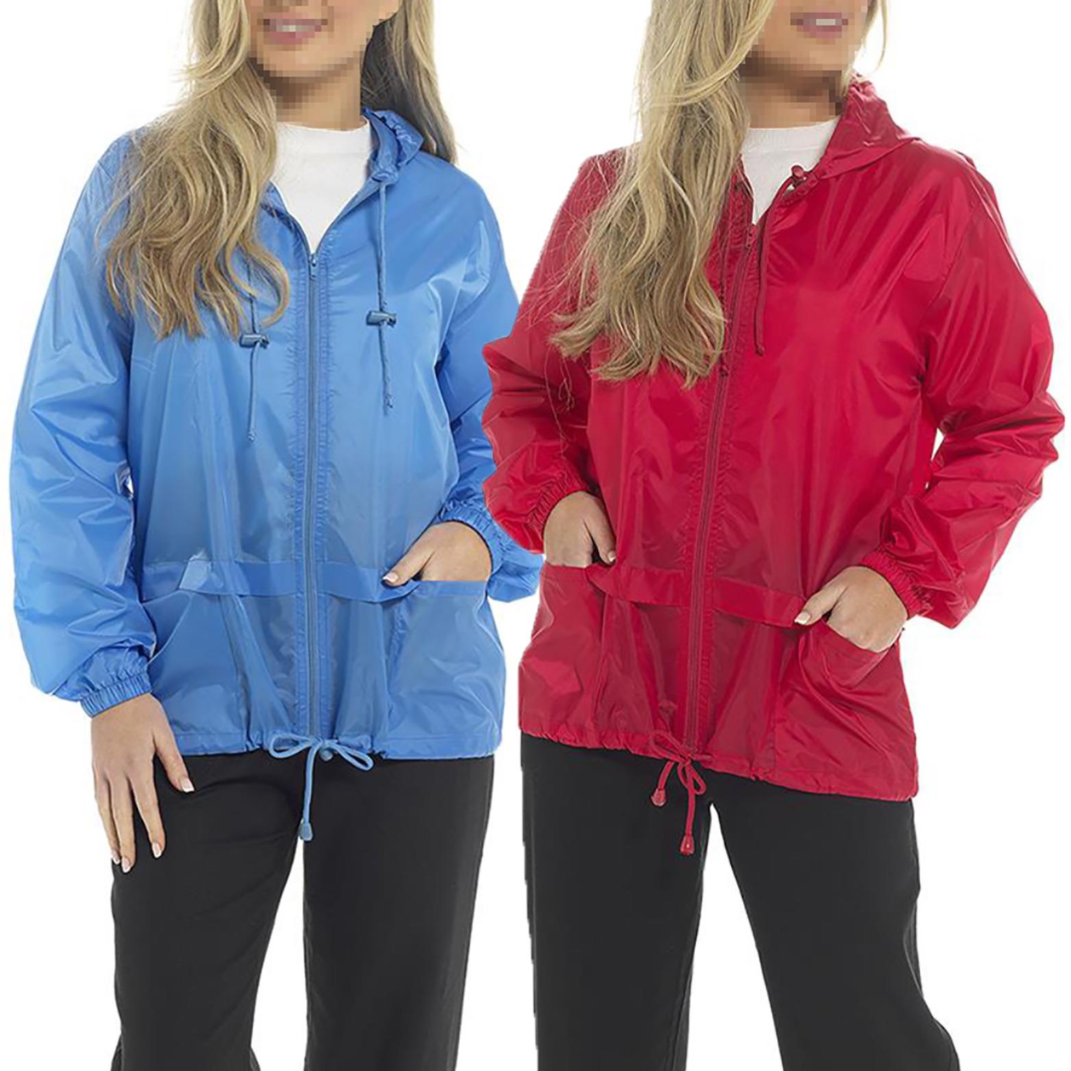 A2Z Ladies Waterproof Jacket Windbreaker Hooded Lightweight Raincoat For Women