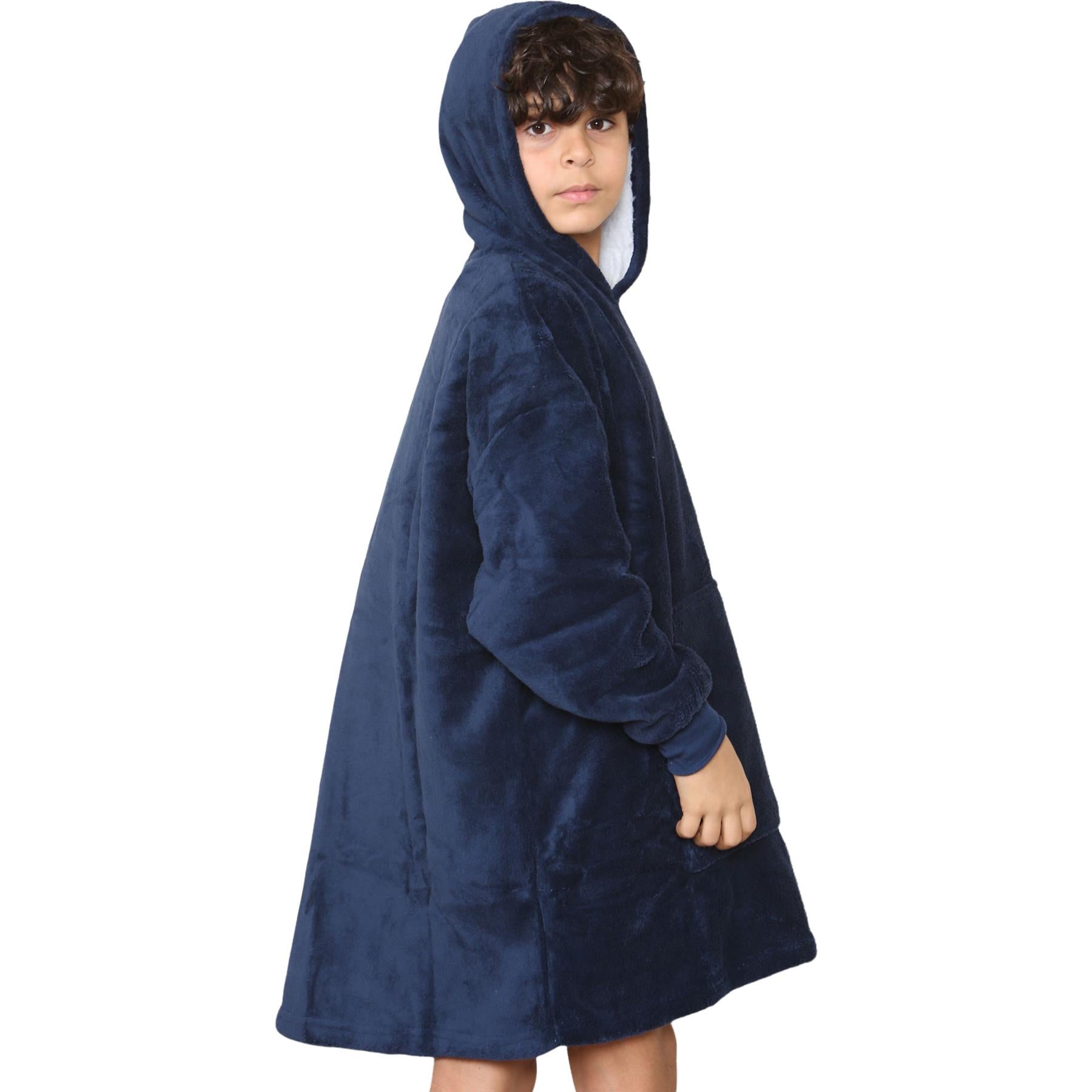 Kids Girls Boys Ultra Soft Oversized Hoodie Snuggle Plush Sherpa Fleece Lining