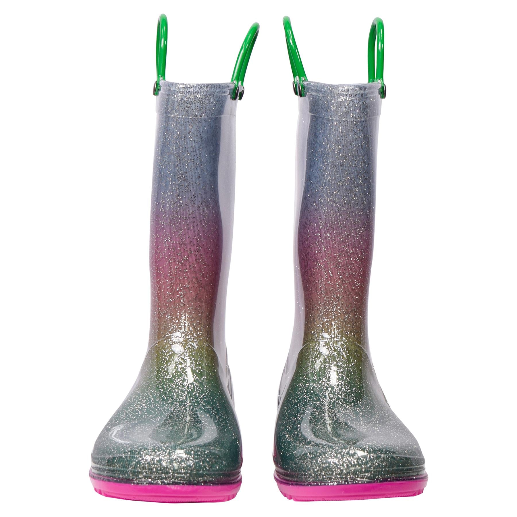 Kids Girls Wellington Wellies Non-Slip Waterproof Carry Handles Rain Boots