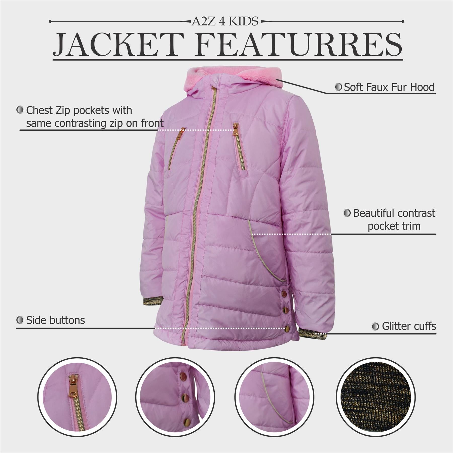 Kids Girls Longline Fashion Baby Pink Padded Jacket - Kids Clothing Store