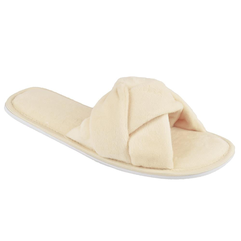 Women Warm Fluffy Slipper Cozy Faux Fur Bow Indoor Outdoor Floor Slippers