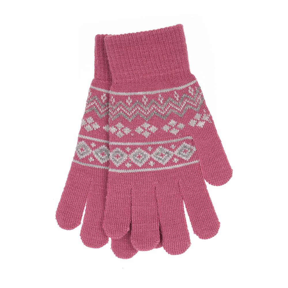 A2Z Ladies Gloves 3 Pack Fairisle Knitted Warm Winter Gloves One Size Mittens