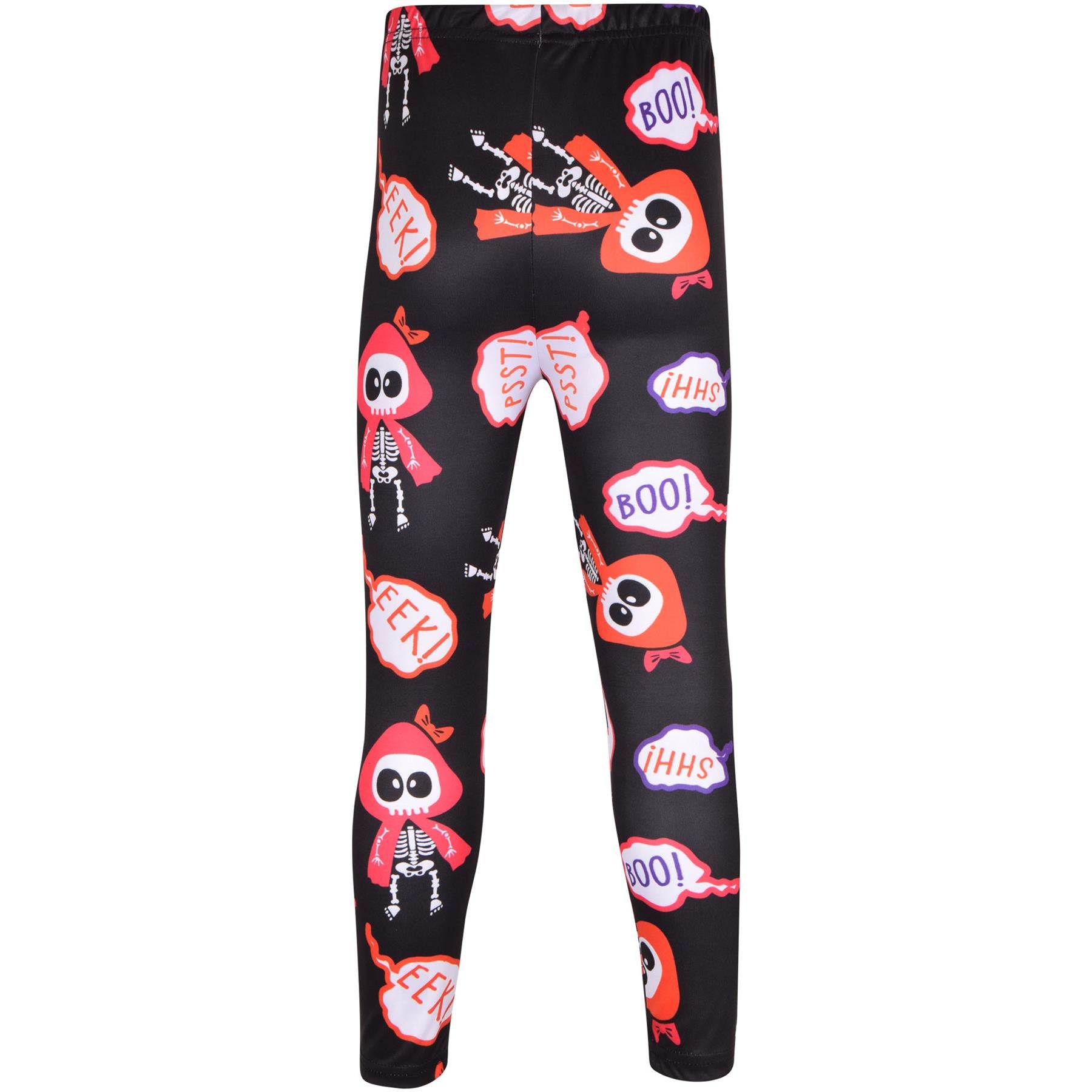 Girls Spider Web Skull Print Halloween Legging