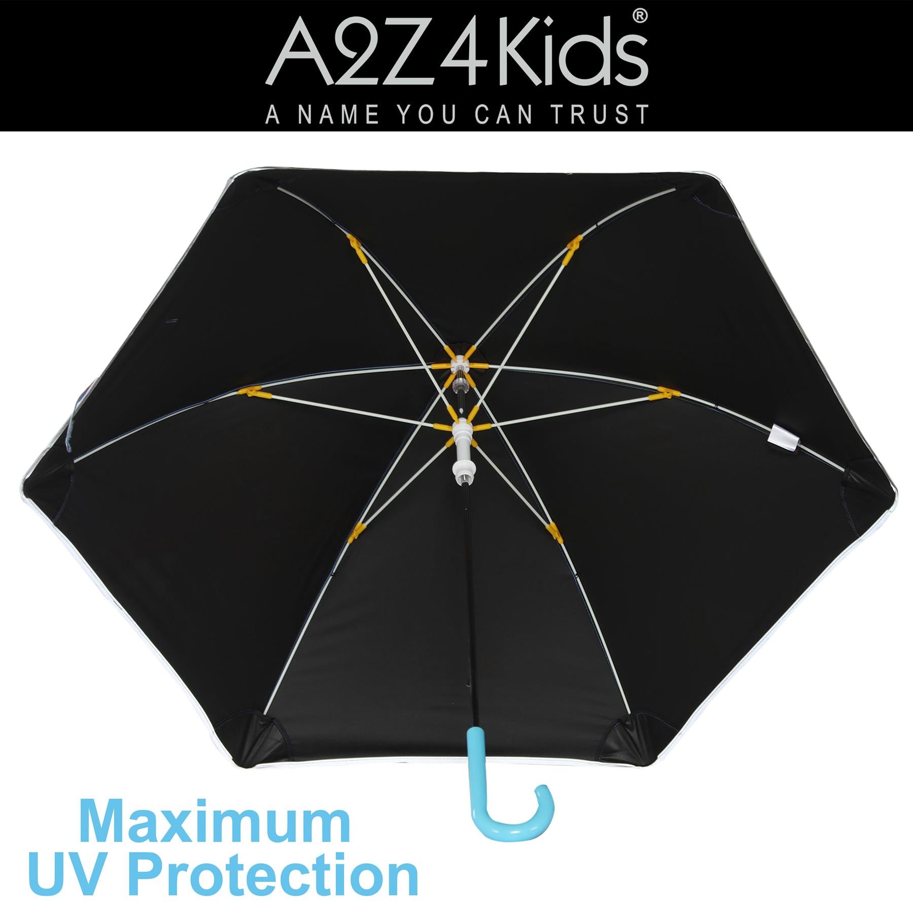 Kids Stick Umbrella Walking Umbrellas Water Wind UV Protect Cartoon Brolly 101cm