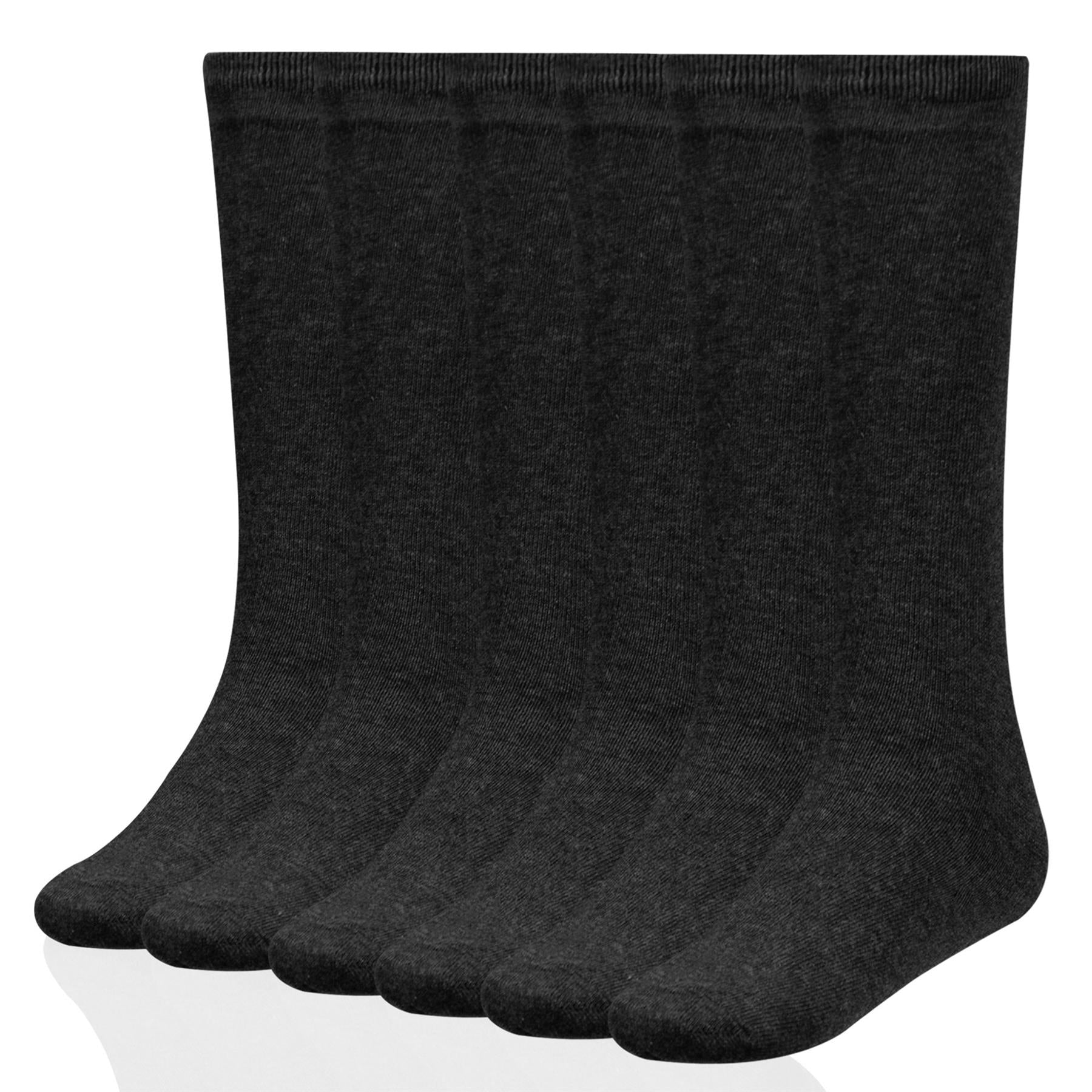 Kids Girls Plain Knee High Socks Pack of 3 Comfortable School Cotton Socks