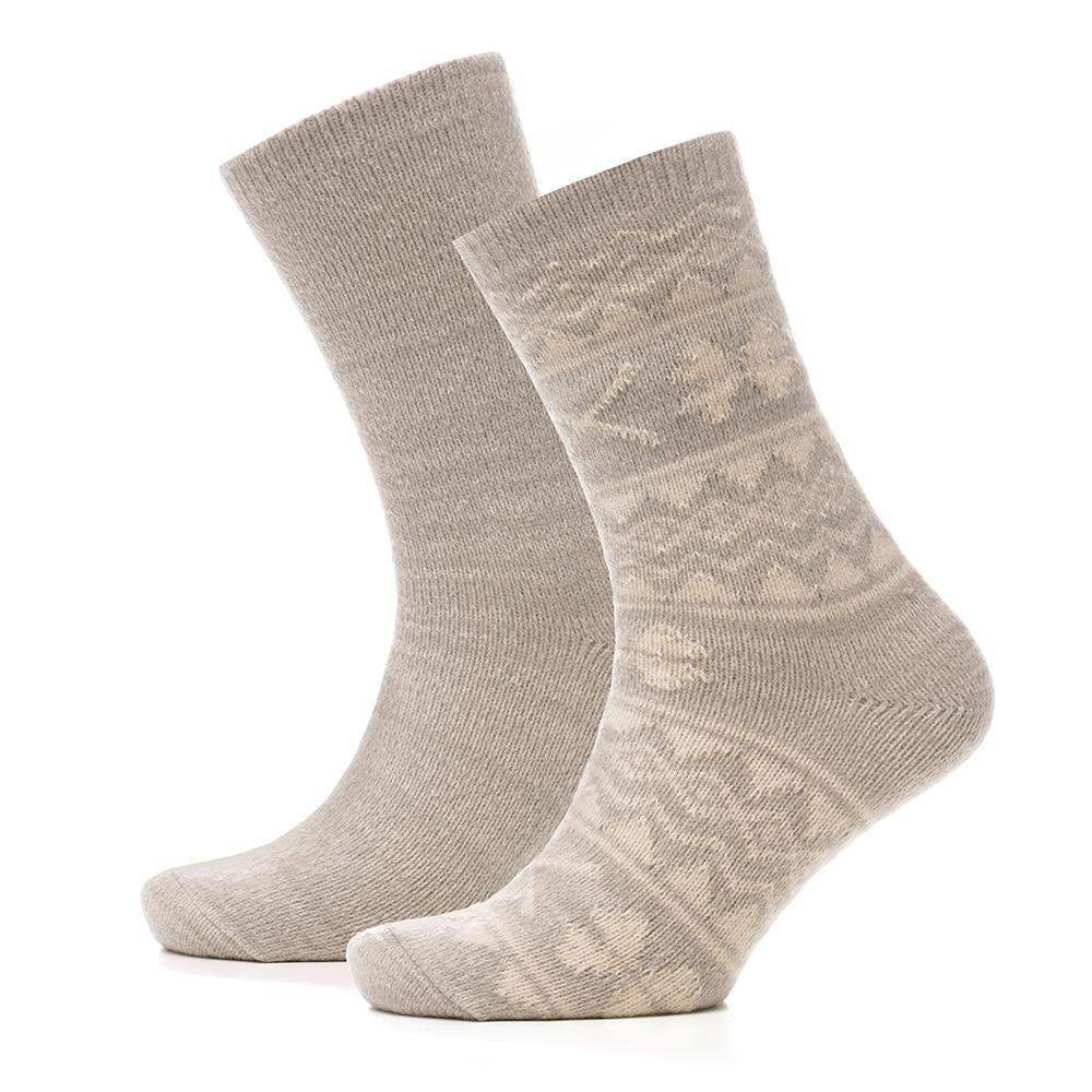 A2Z 2 Pack Ladies Fairisle Thermal Socks Comfortable For Daily Winter Warm Socks