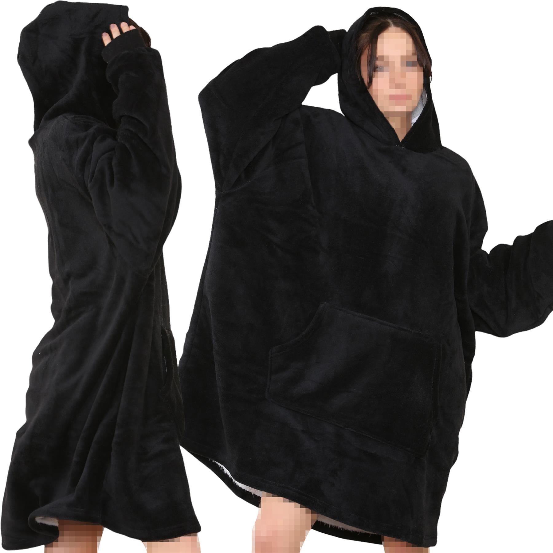 Unisex Oversized Hoodie Snuggle with Plush Sherpa Fleece Lining For Men & Women