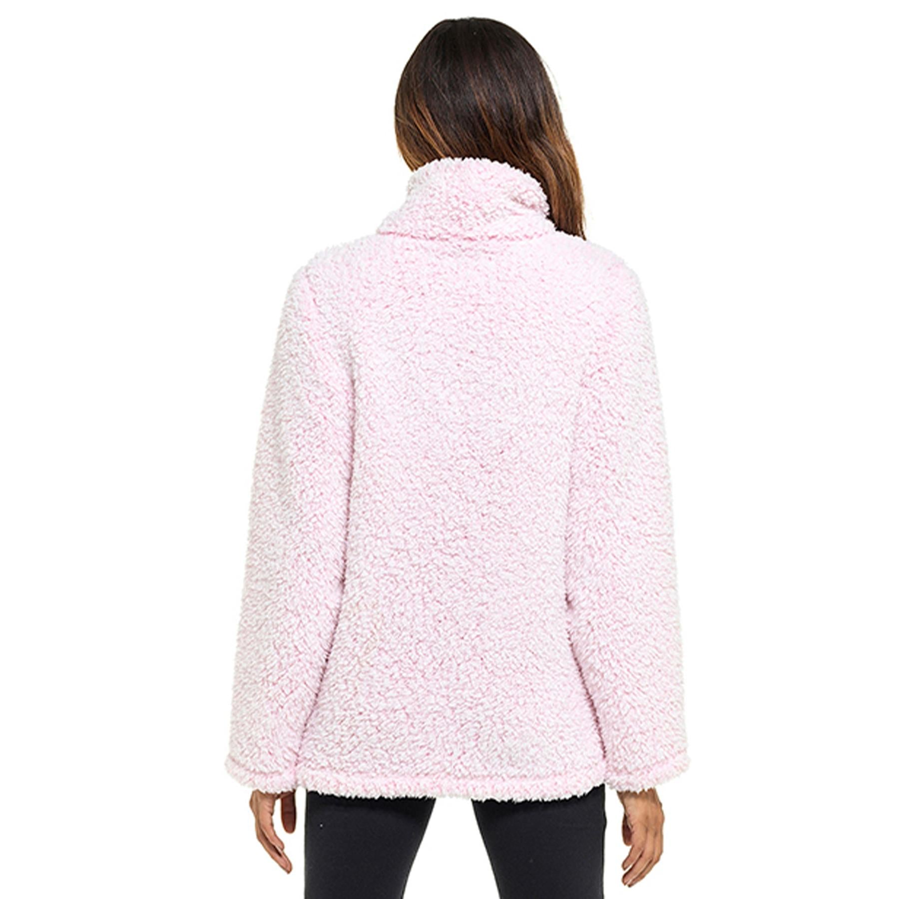 A2Z Ladies Foxbury Sherpa Fleece Half Zip Up Loungewear Women Sweater Sweatshirt