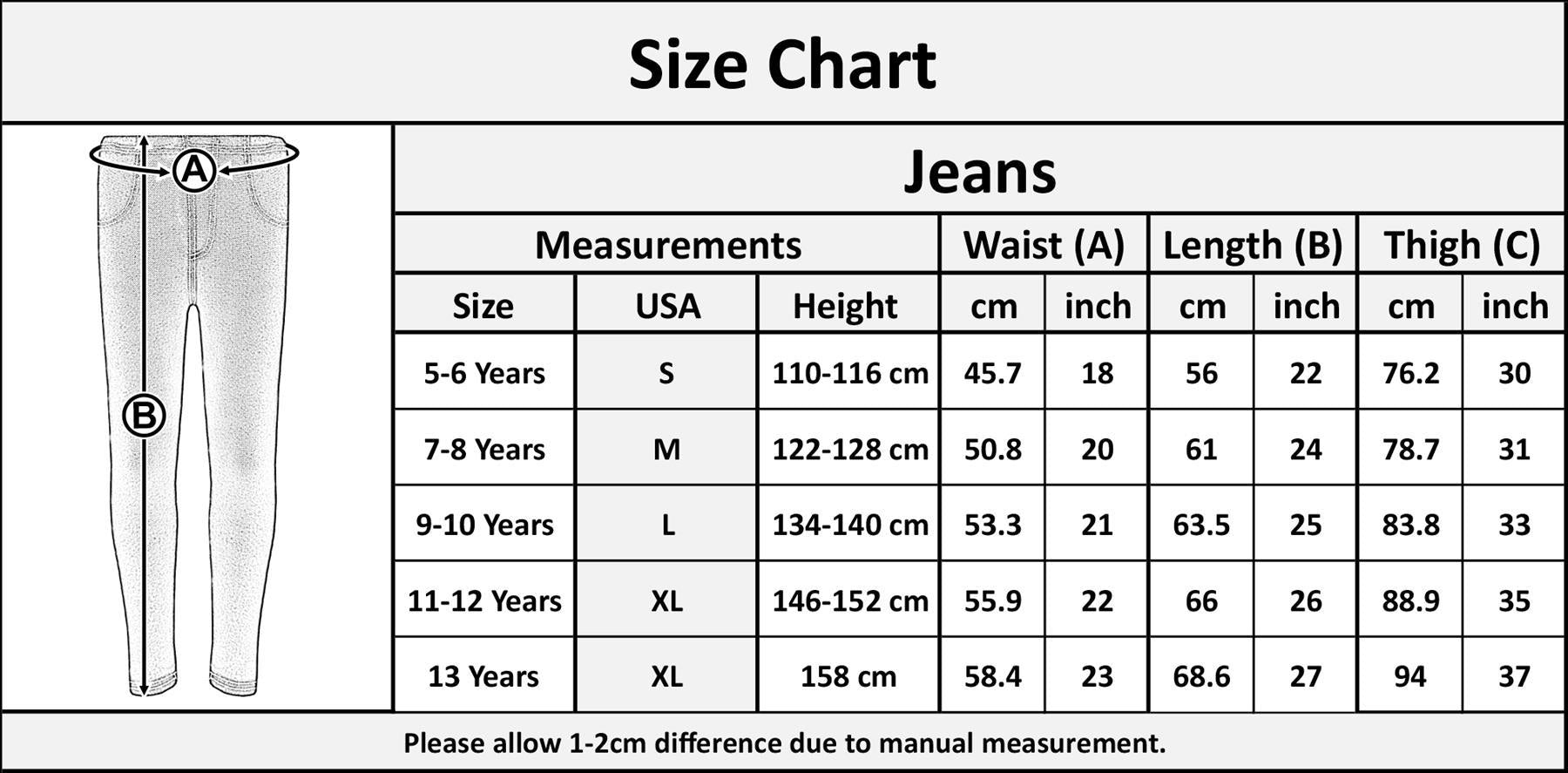 Kids Girls Stretchy Jeggings Black Denim Jeans Pants Leggings Trousers 2-13 Year