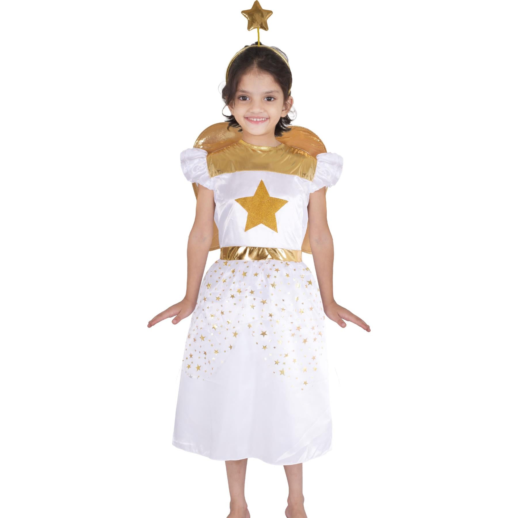 Kids Girls Angel Costume Xmas Nativity School Play Angel Fancy Dress Costume