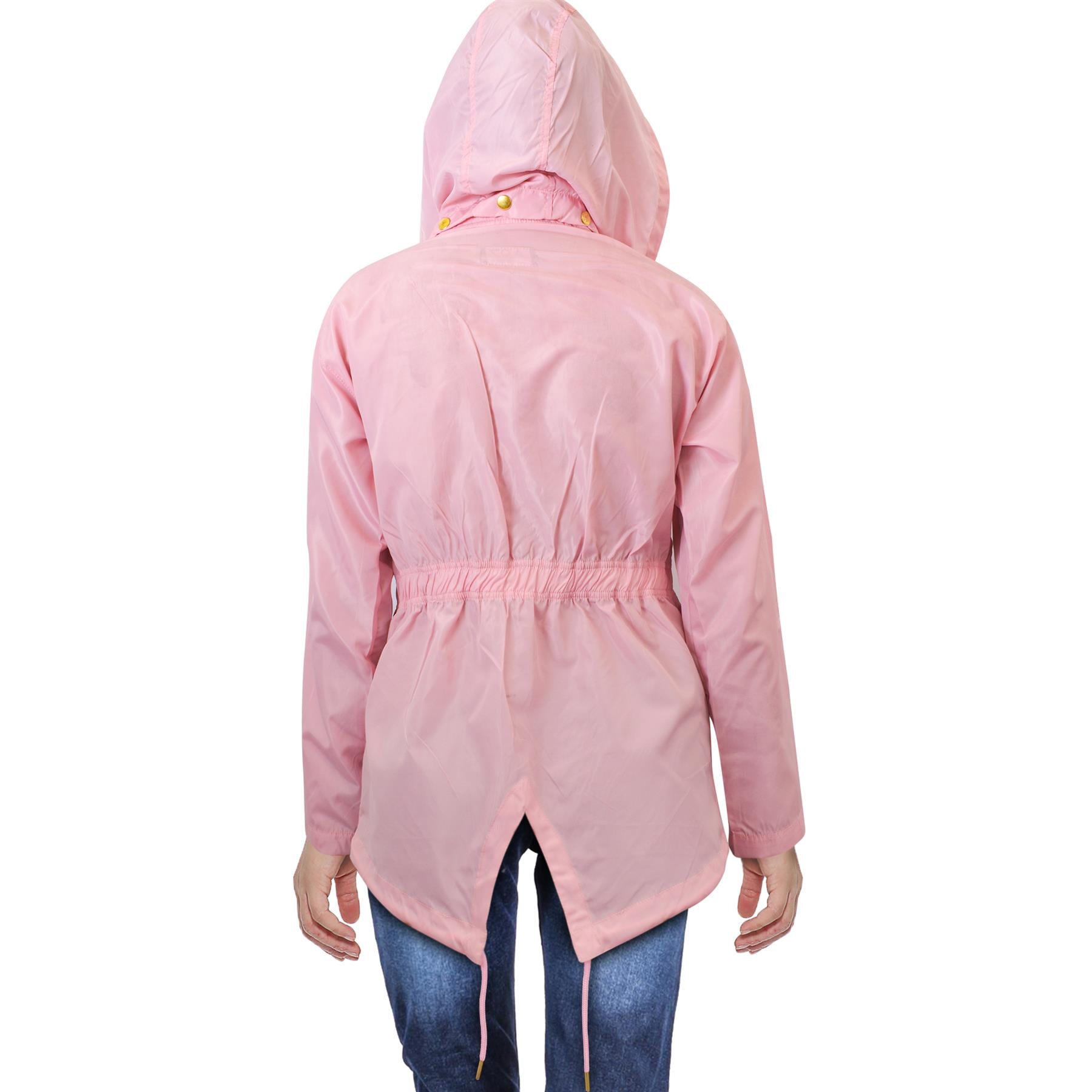 Kids Girls Raincoat Wind Resistant Lightweight Hooded Waterproof Jackets 5-14 Yr