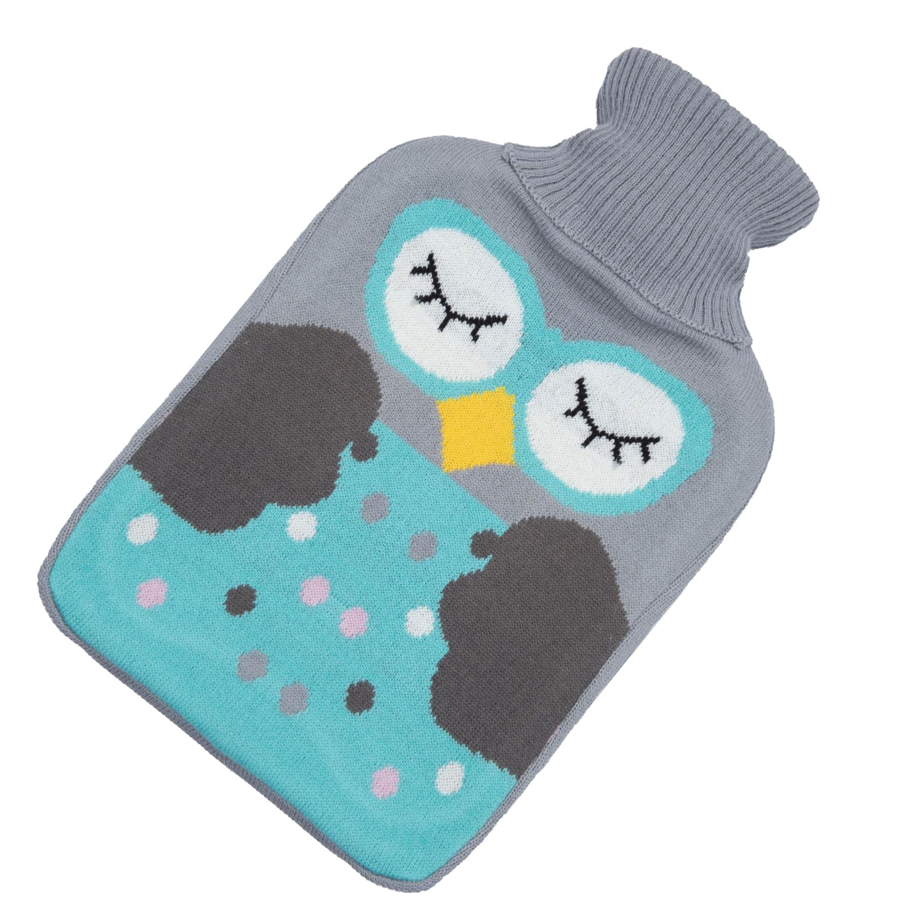 A2Z Hot Water Bottles Christmas Novelty Owl 2L Fleece Cover  Heat Therapy