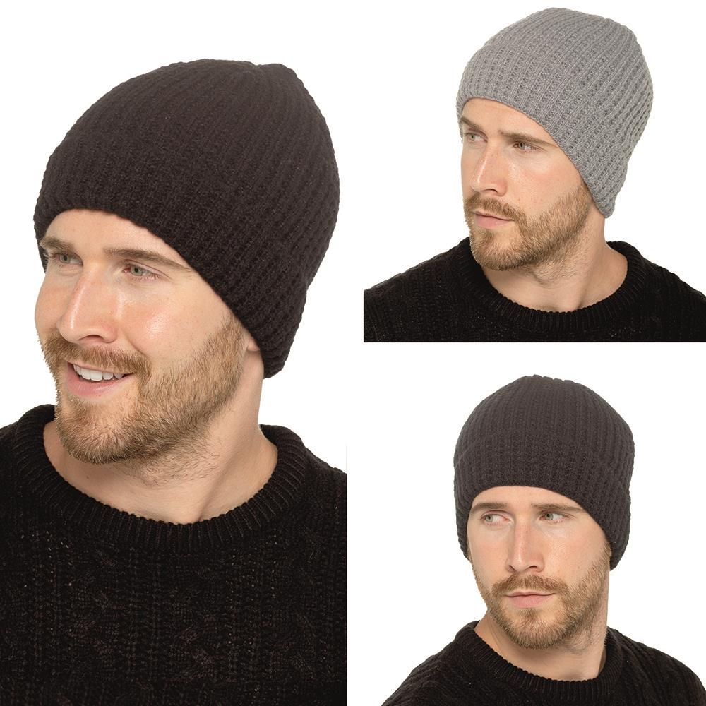 A2Z Mens Hat Winter Cable Ribbed Popcorn knitted Beanies Cap Cold Weather Hats