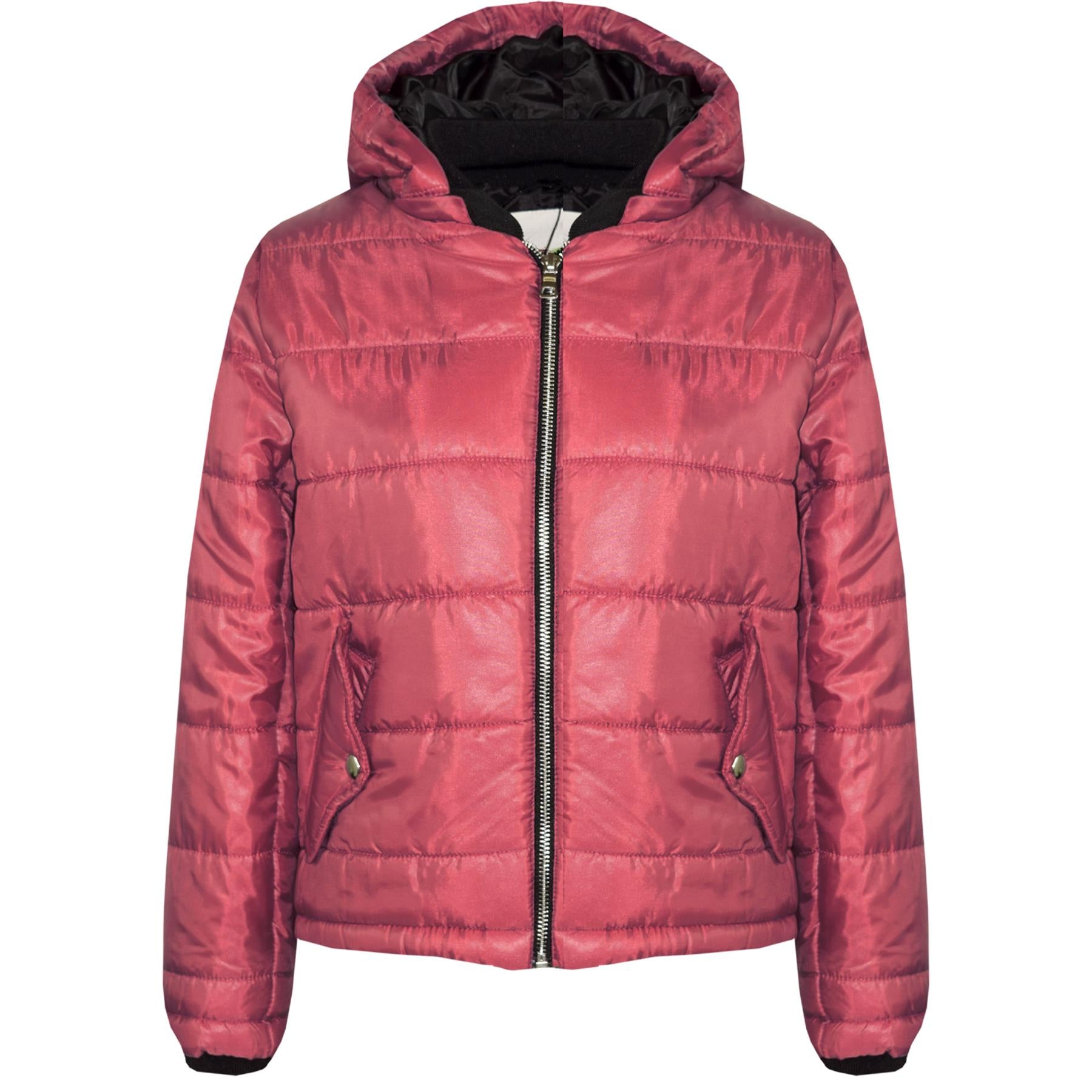 Kids Girls Wine Bella Hooded Padded Jackets - Kids Clothing Store