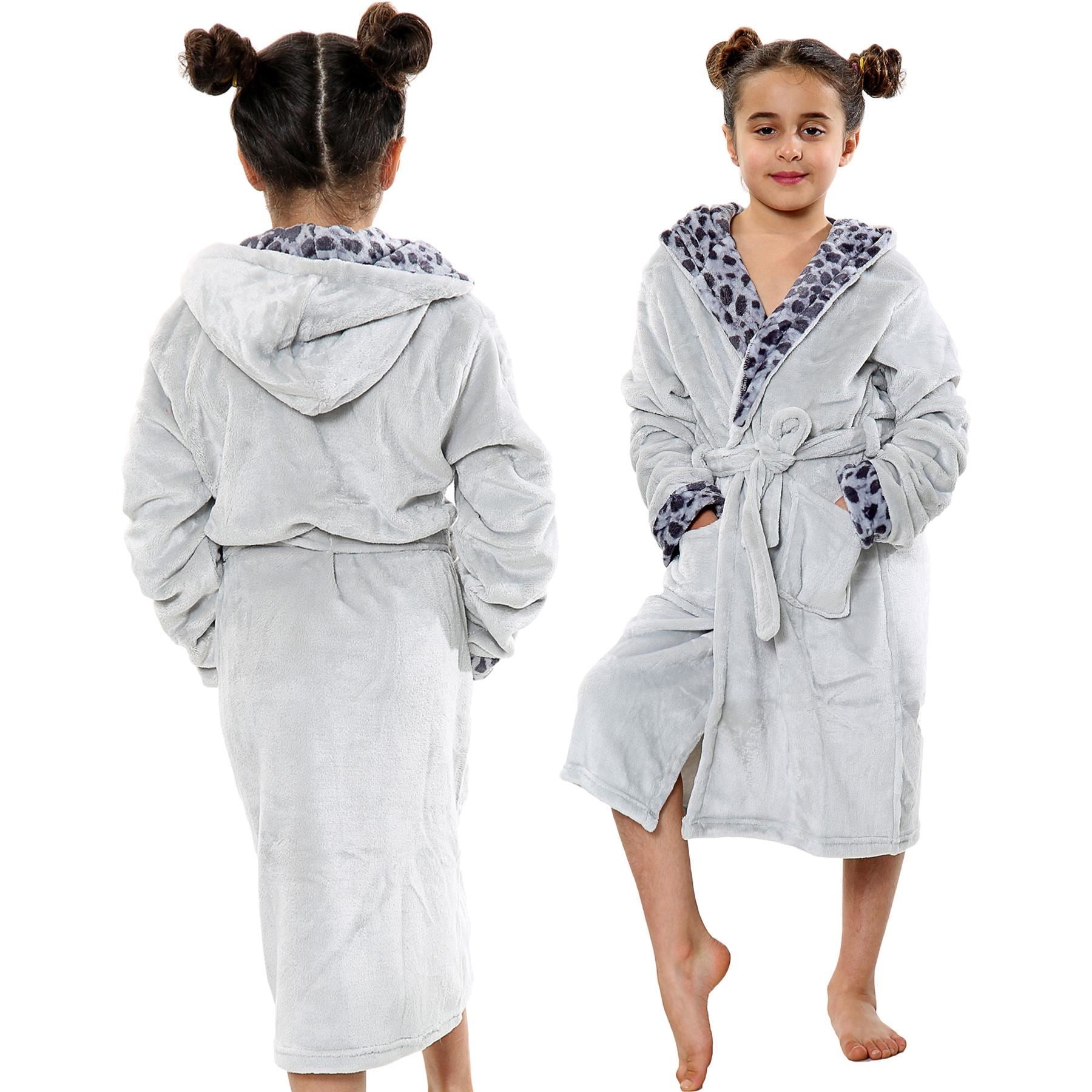 A2Z 4 Kids Soft Leopard Print Bathrobe Dressing Gown