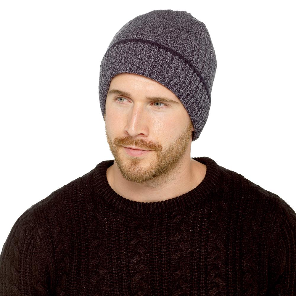 A2Z Mens Hat Twist Yarn With Sherpa Lining Knitted Beanies Cozy Caps Outdoor Hat