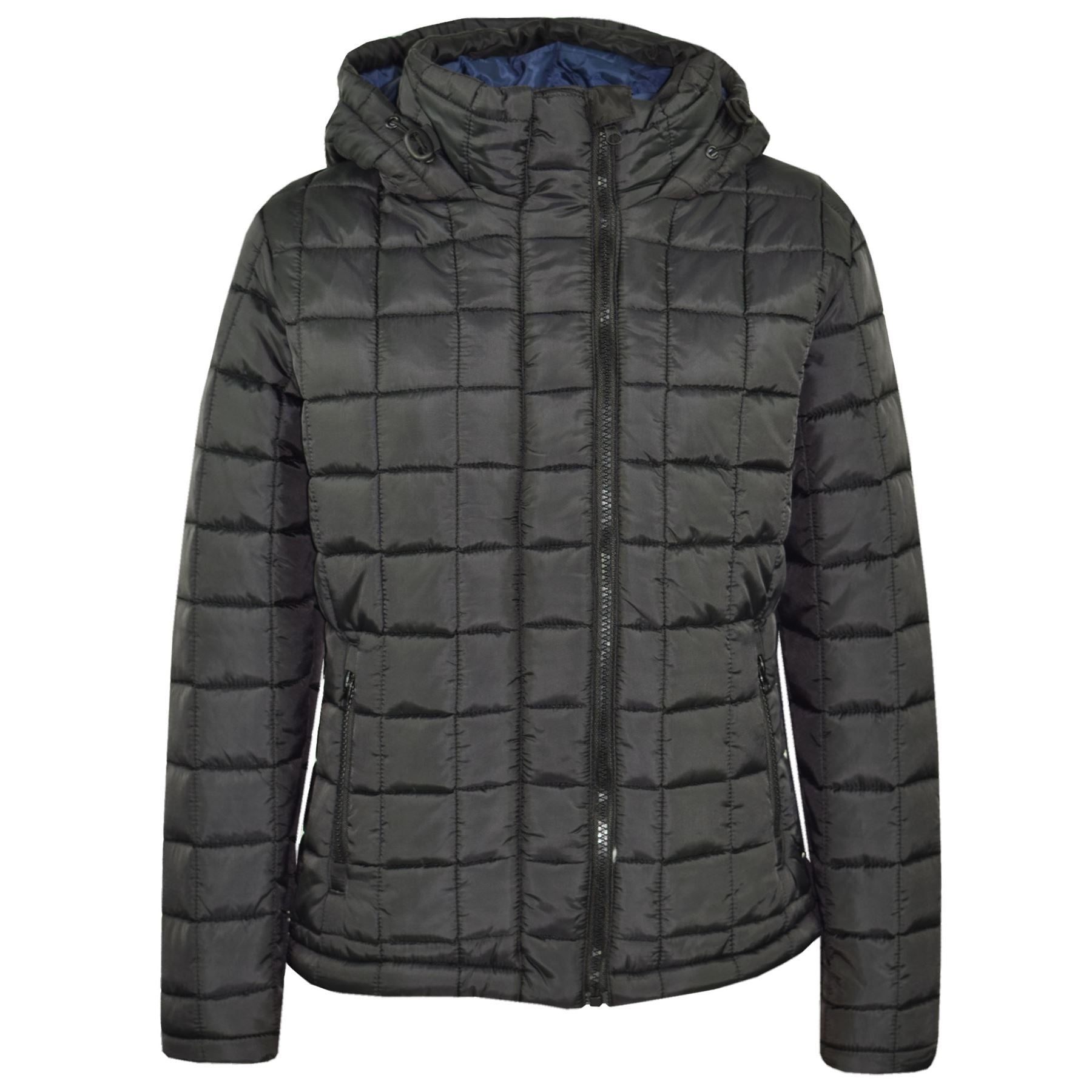 Kids Padded Black Jackets Boys Hooded Puffer