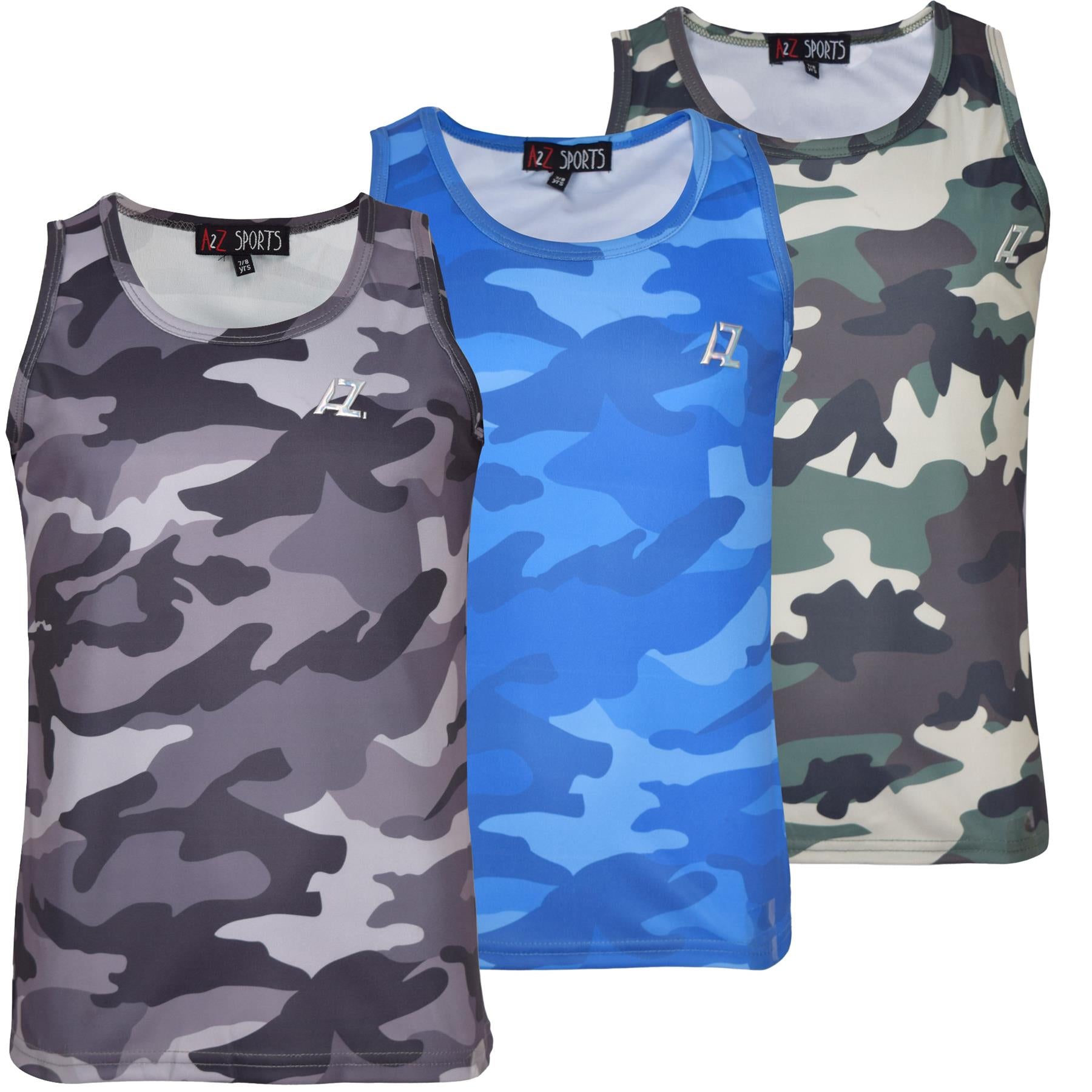 Kids Boys Camouflage Sports Vest Athletic Soft Feel Summer Tank Sleeveless Top