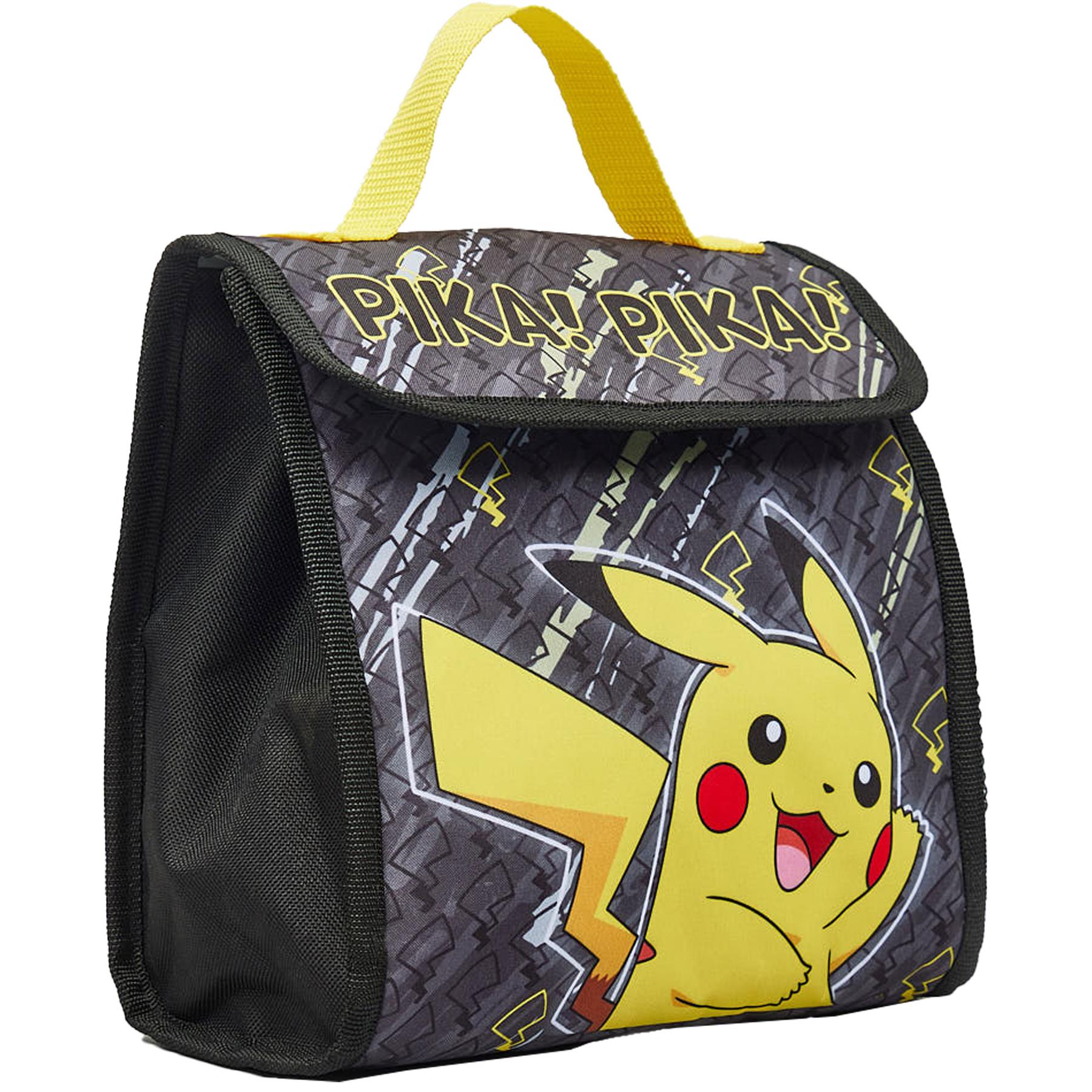 Kids Officially Licensed Pokemon Pikachu Lunch Bag With Side Mesh Pocket