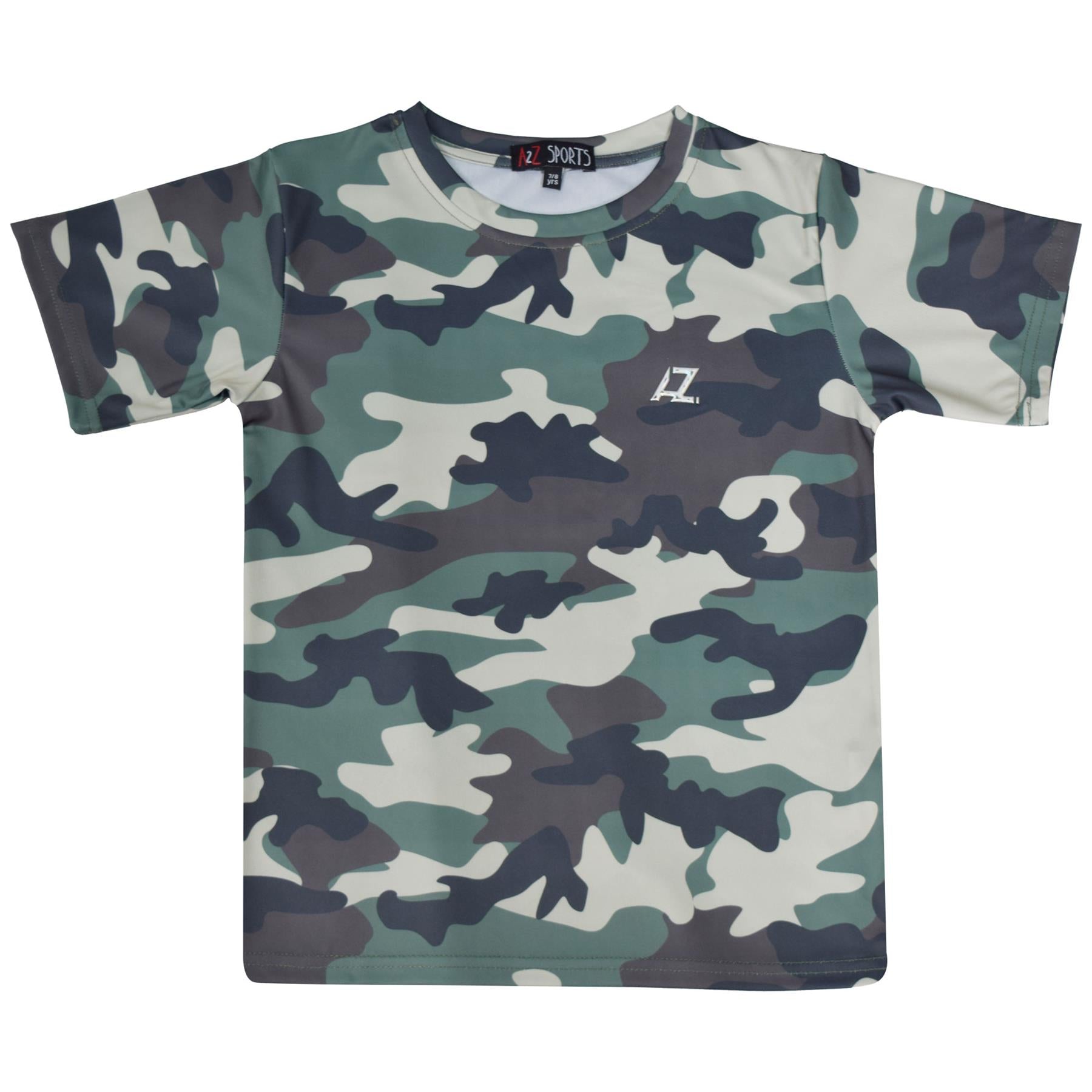 Kids Boys Active T Shirts Camouflage Sports Short Sleeves Summer Tops T-Shirts