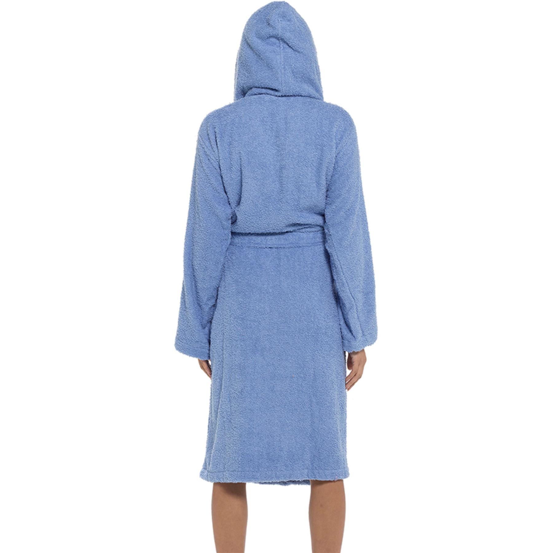 A2Z Women's Luxurious 100% Cotton Towelling Bathrobe Hooded Towel Changing Robe