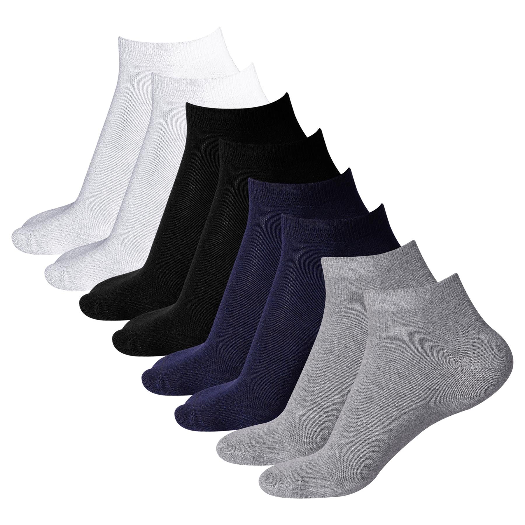 A2Z 4 Kids Girls Boys Socks 6 Pack Plain Ankle Cotton Back to School Socks