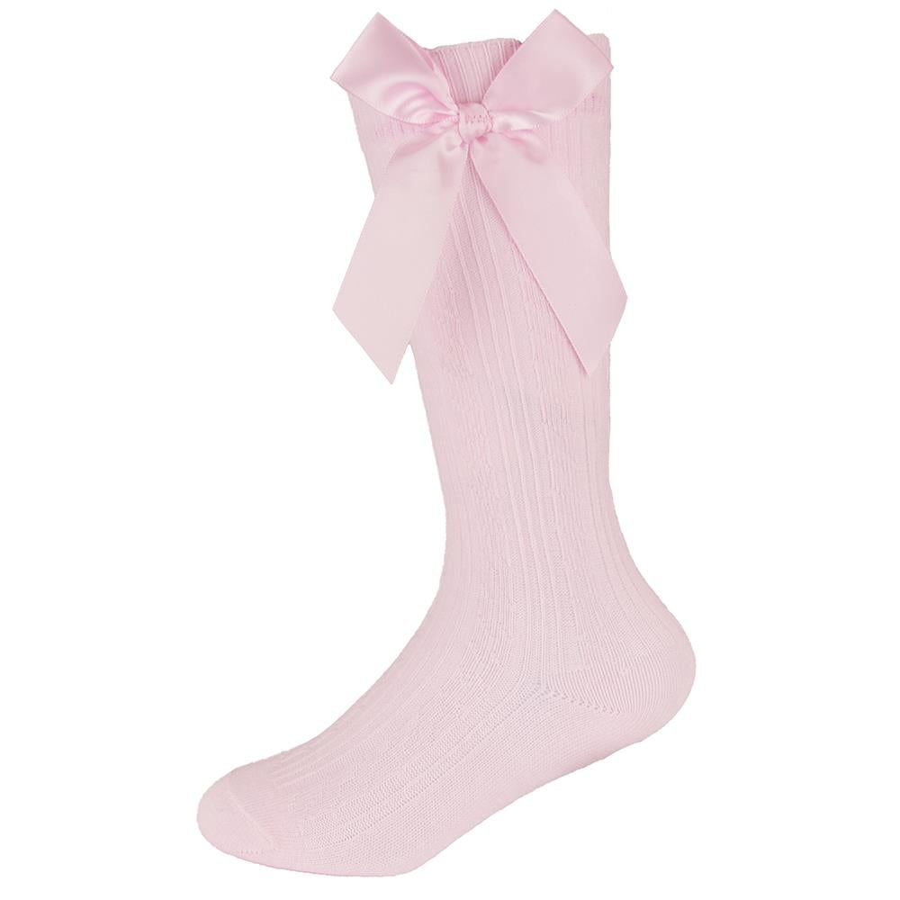 Infant Baby Girls Knee High Socks with Ribbon Bow Kids Newborn Footwear Socks