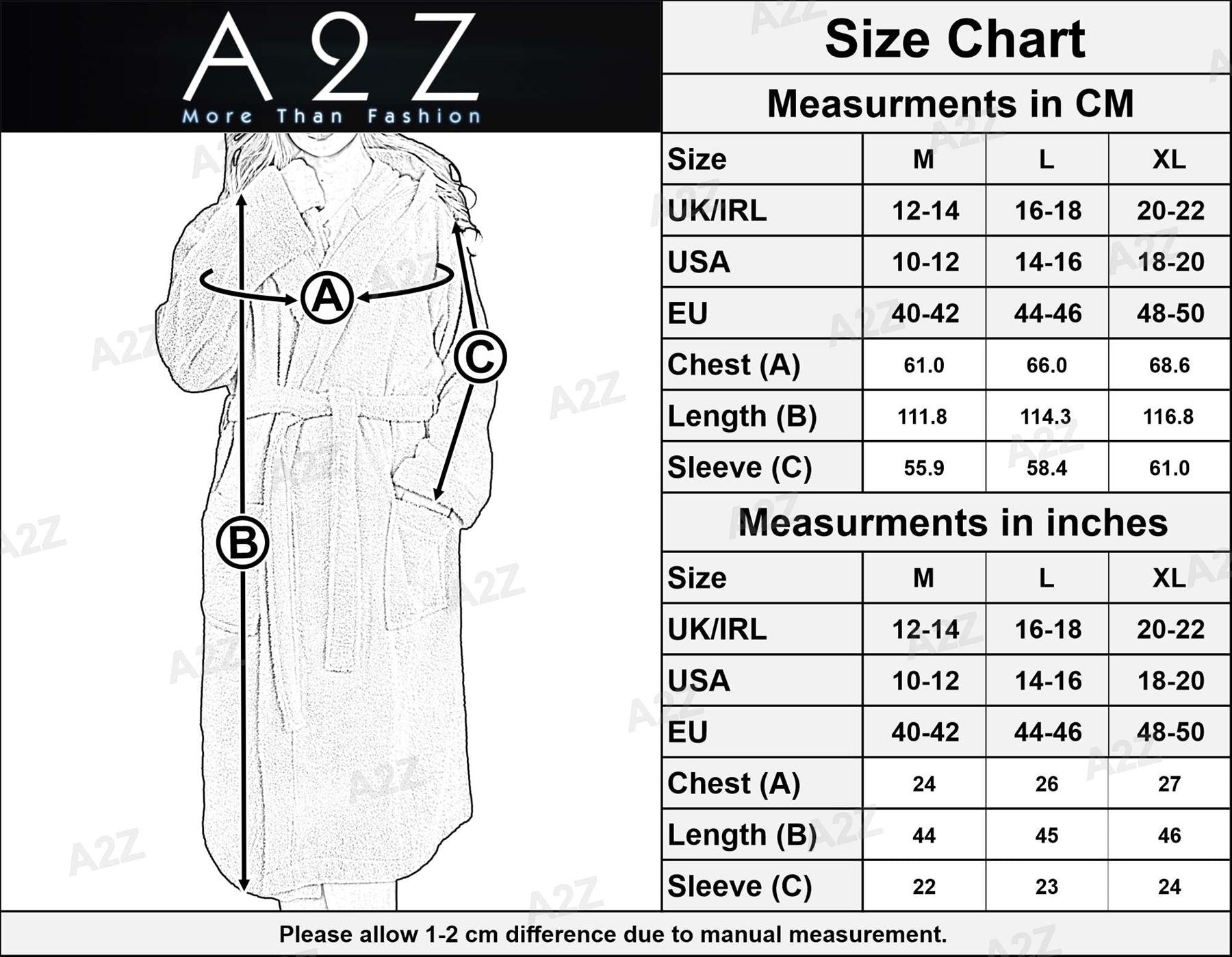 A2Z Ladies Luxurious 100% Cotton Towelling Bathrobe Hooded Towel Robe For Womens