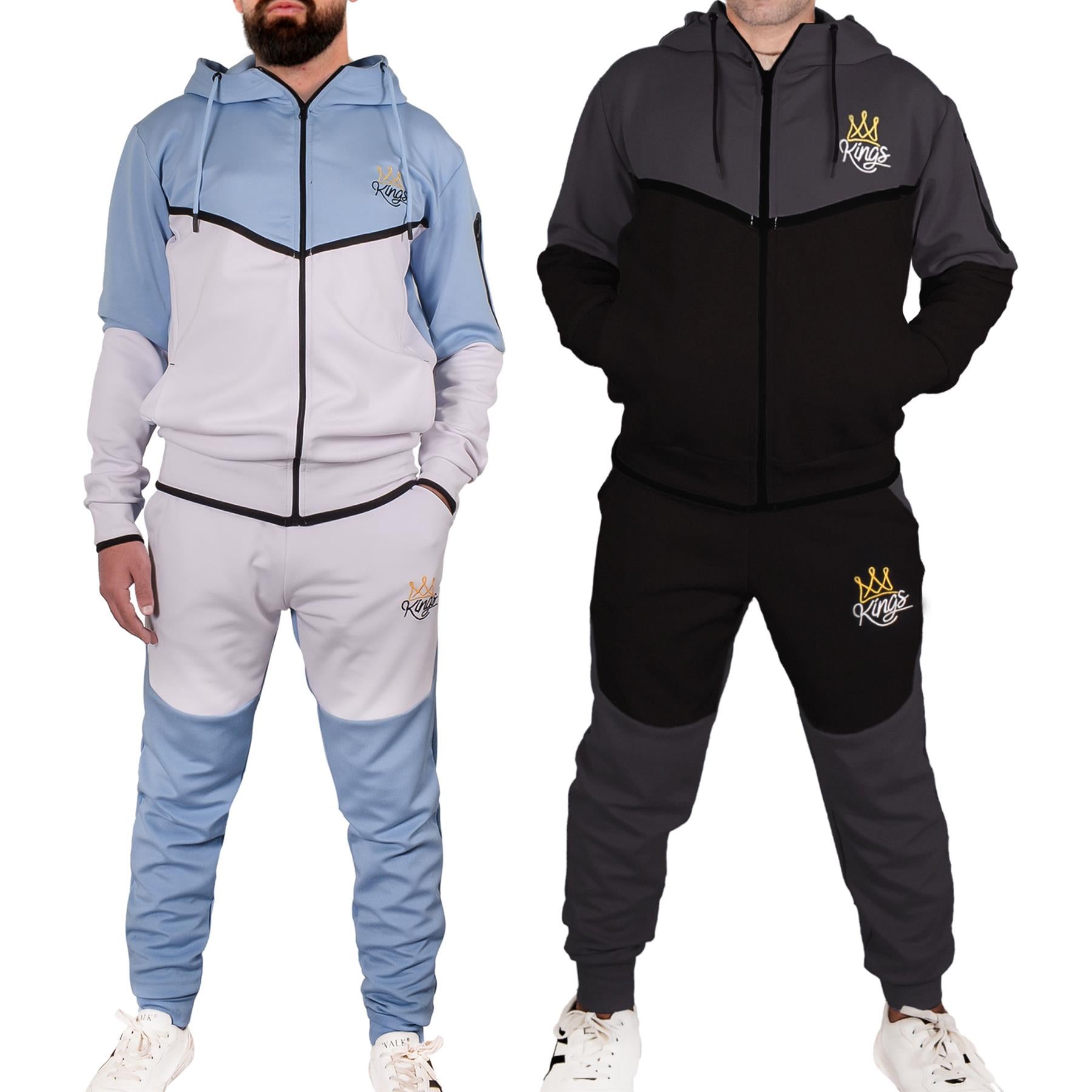 Mens Tracksuit Kings Embroidered Hoodie Bottom Jogging Suit Sportswear For Adult