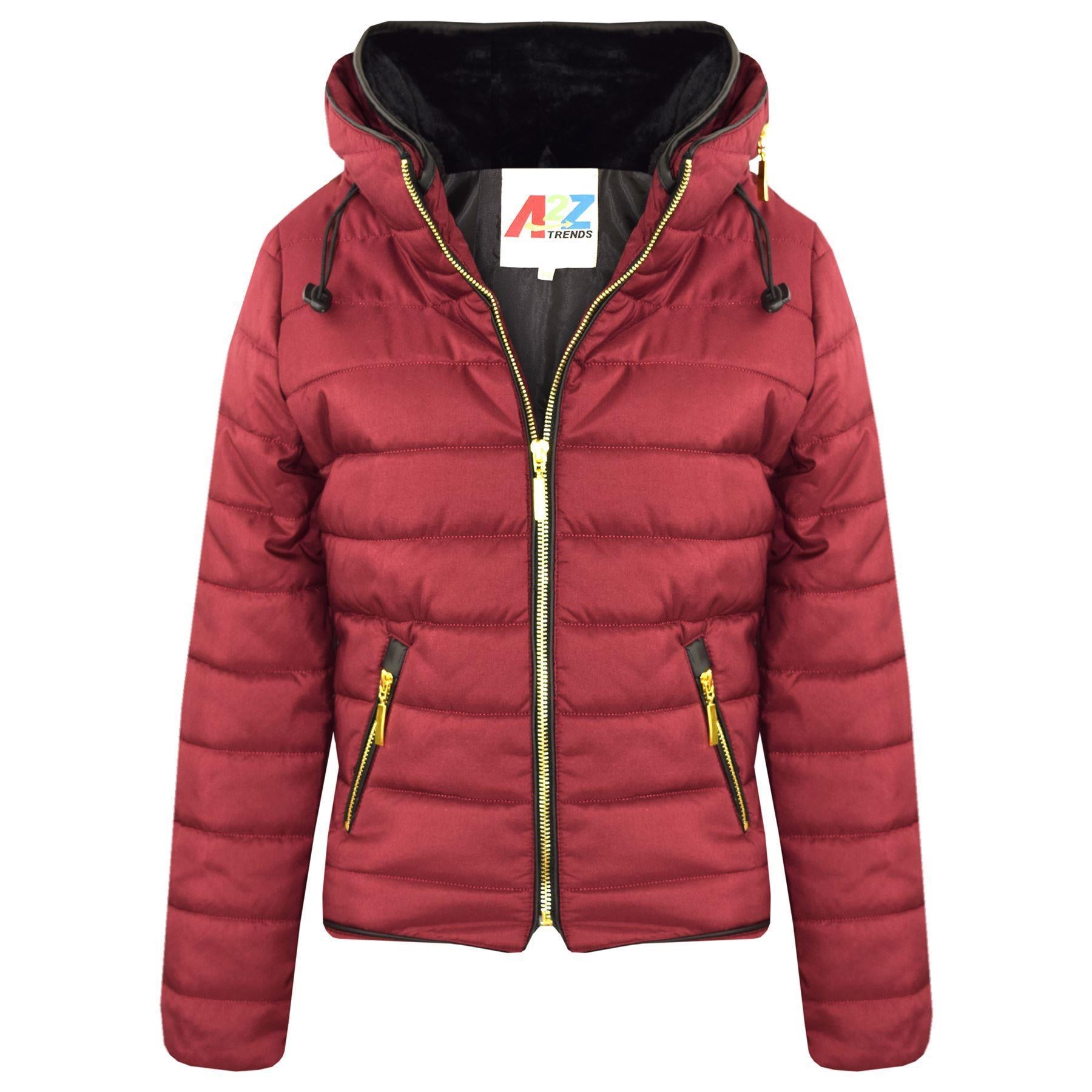 Girls Jackets Kids Quilted Padded Puffer Bubble Fur Collar Warm Thick Coat 3-13 Y