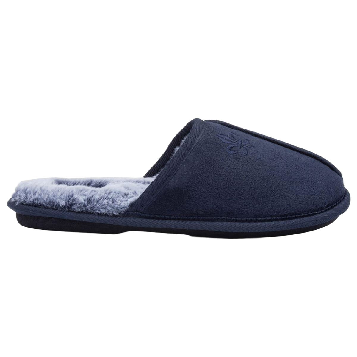 Mens Memory Foam Mule Slippers Quilted Puffa Fleece Lined Slip-On House Shoes