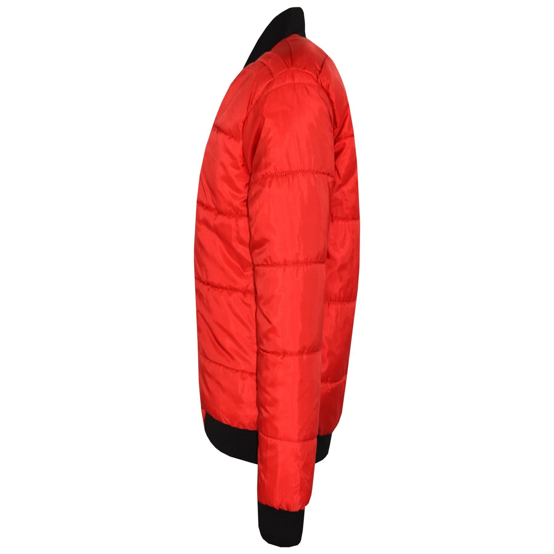 Kids Bomber Red Jacket For Girls Boys Lightweight Puffer Coat
