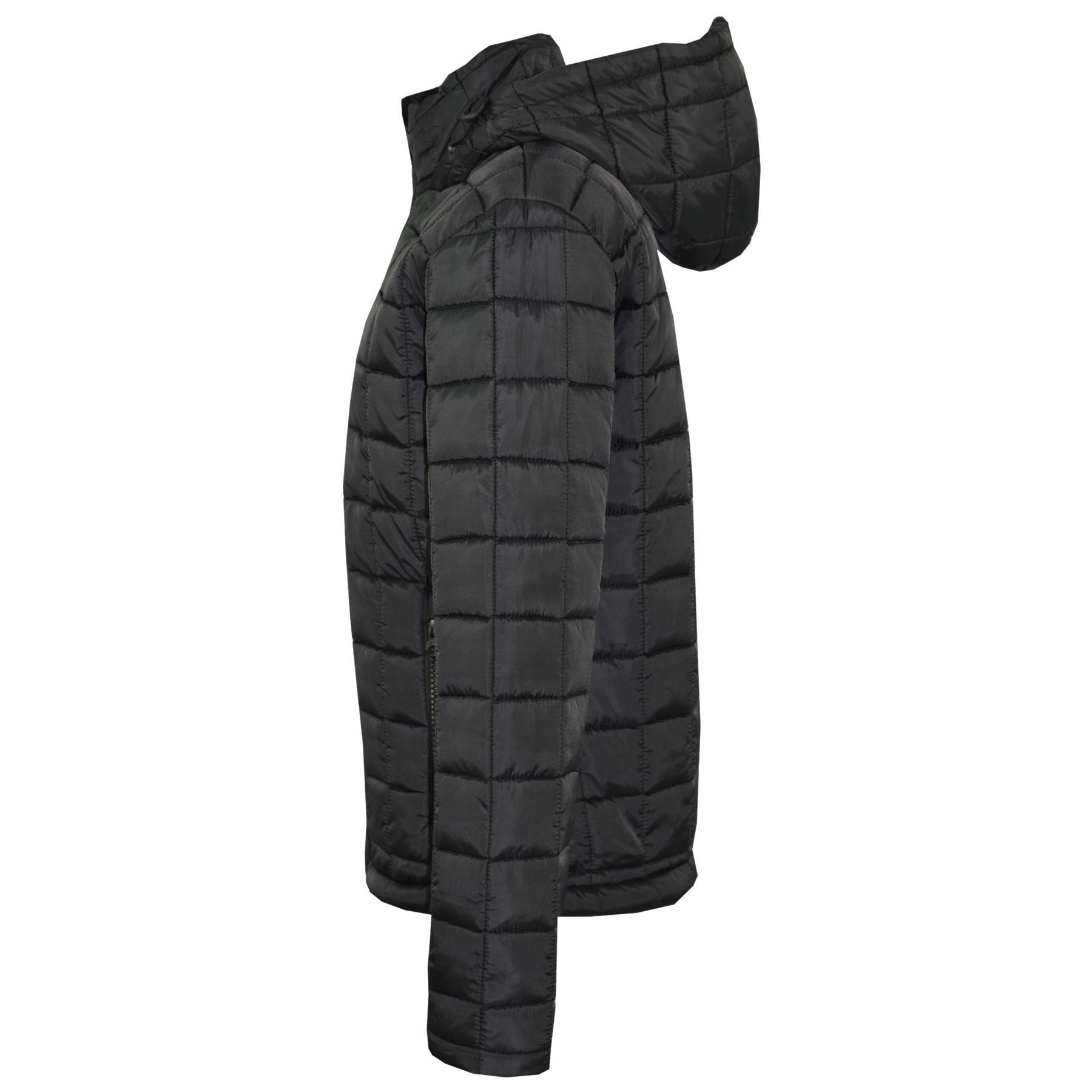 Kids Padded Black Jackets Boys Hooded Puffer