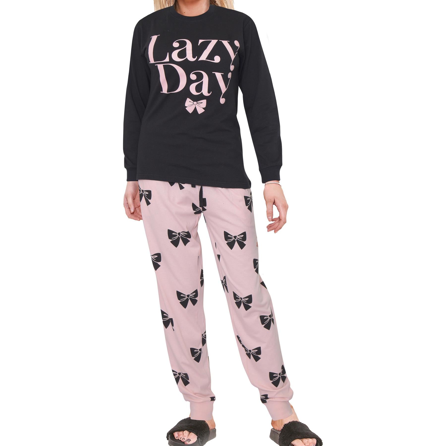 Ladies Cute Soft Cotton PJS Long Sleeve for Women 2 Set