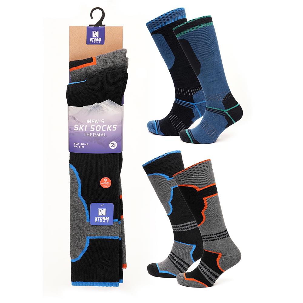 Mens Thermal Ski Knee High Pack of 2 Warm Thick Cosy Comfortable mens Socks