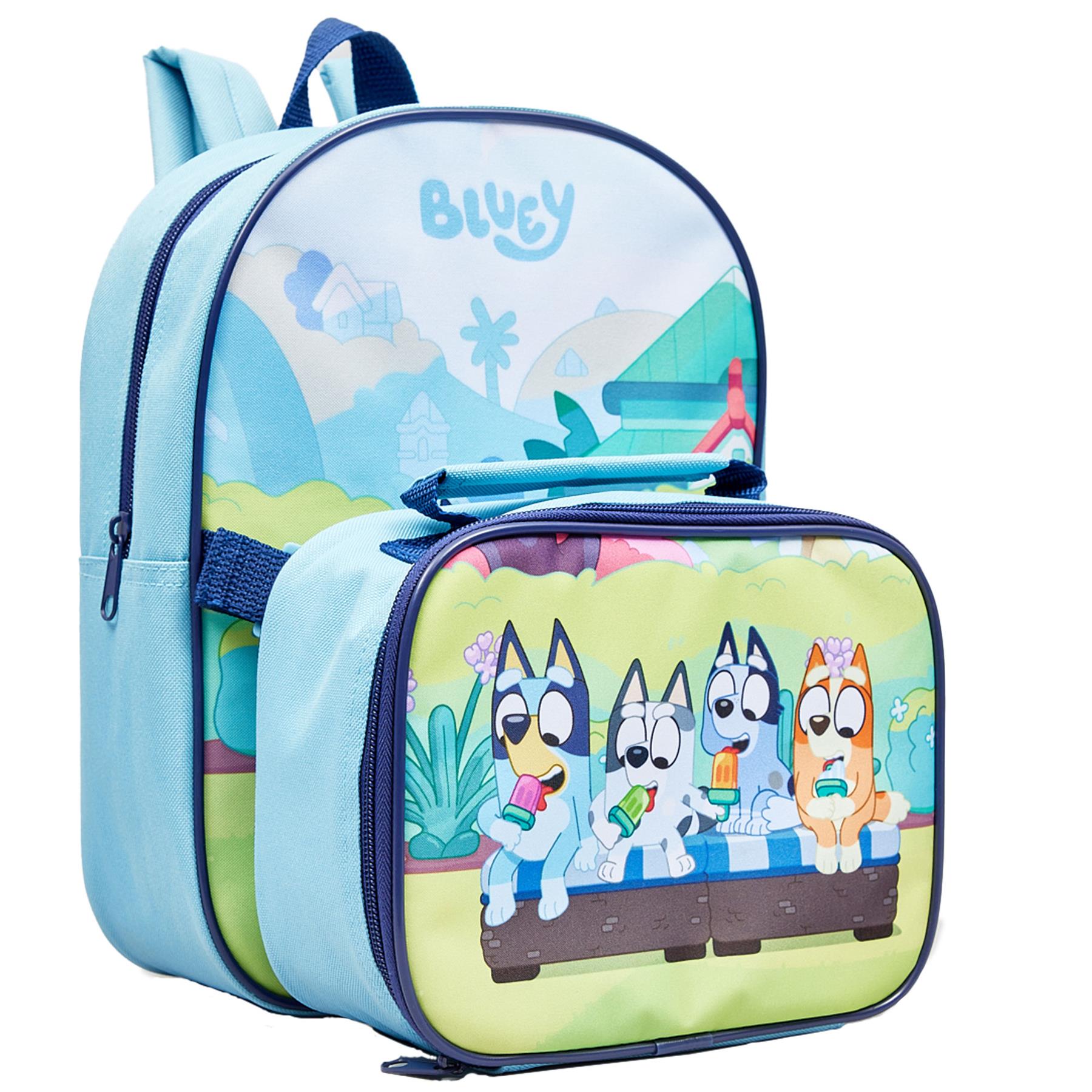 Kids Officially Licensed Bluey Cousins Backpack Lunch Bag Set Amazing School Bag