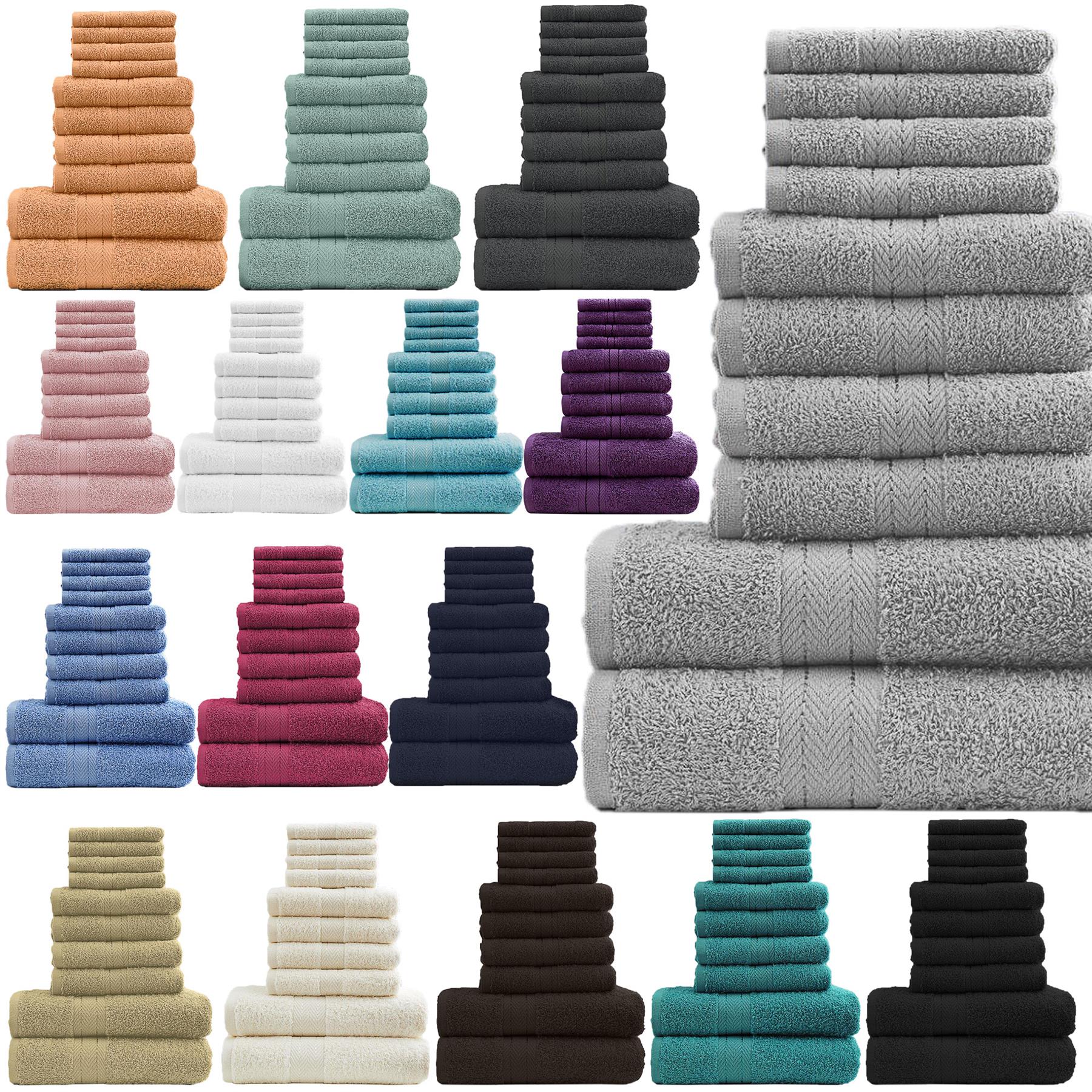 Luxurious 10 Piece Towel Bale Set 100% Cotton Super Soft Absorbent 500 GSM