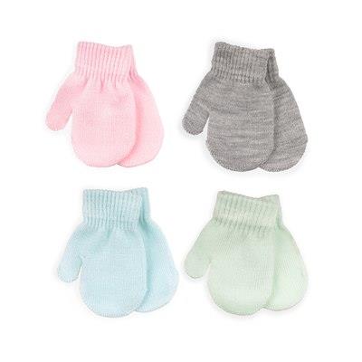 Baby 4 Pack Mittens Winter Warm Gloves One Size Fit Full Finger Knitted Mittens