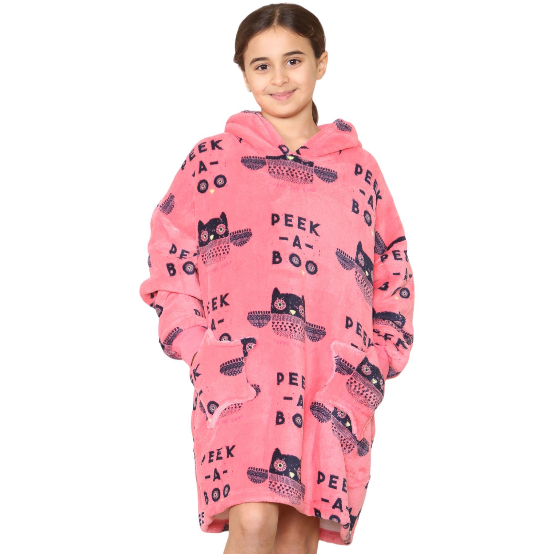 Kids Girls Boys Ultra Soft Oversized Hoodie Snuggle Plush Sherpa Fleece Lining