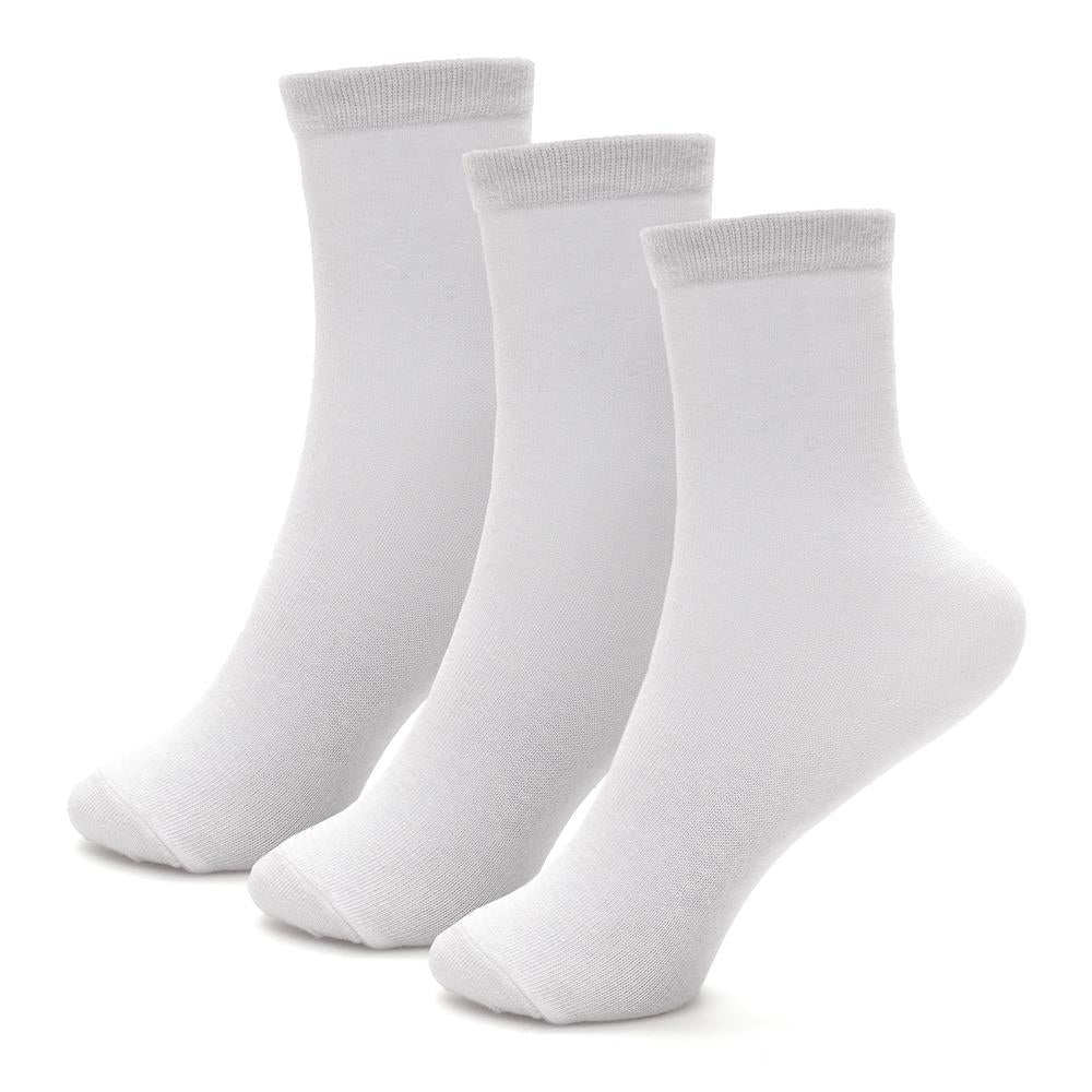 Kids Girls Boys Plain Crew Socks Pack Of 3 Comfortable Cotton Rich Socks 2-14 Yr