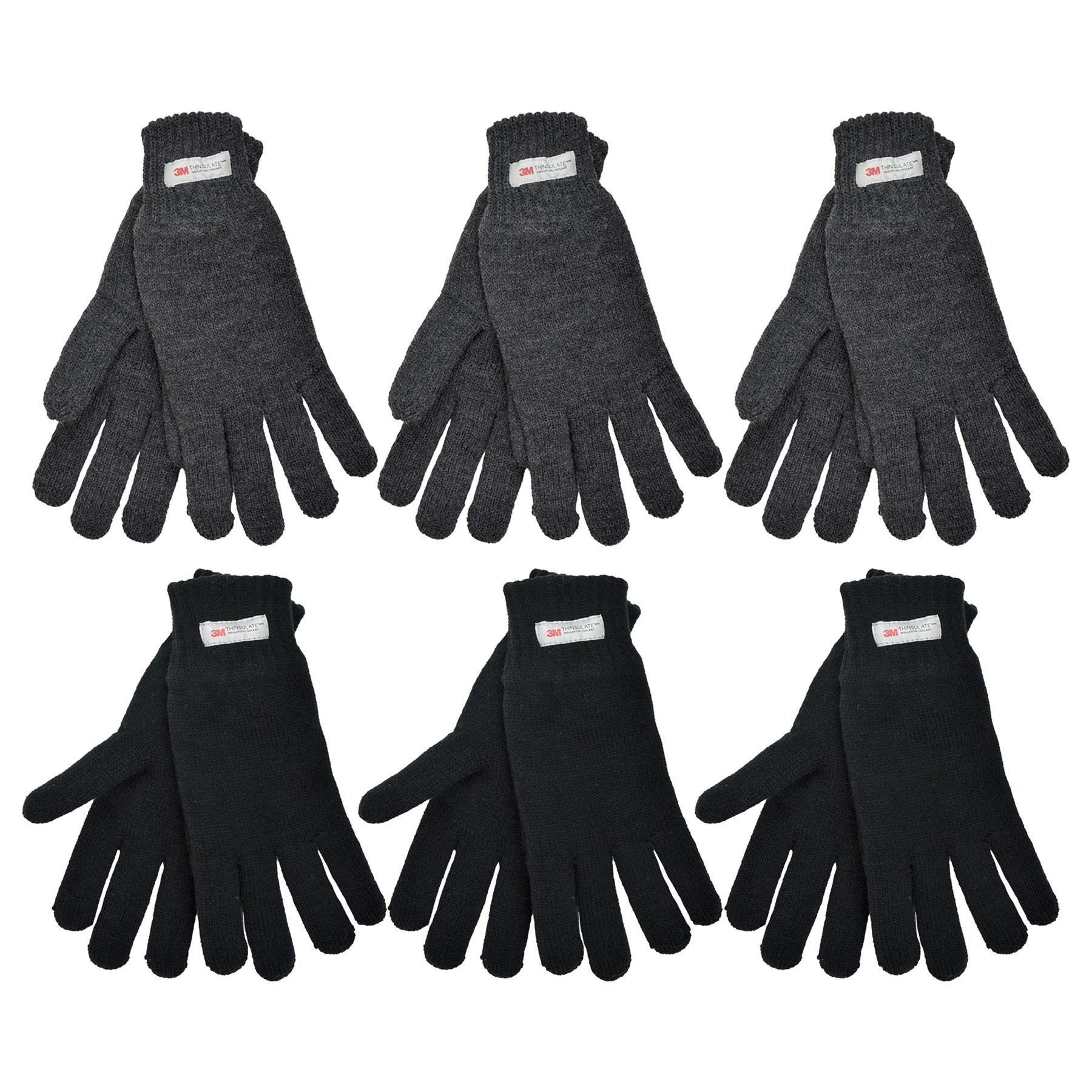 Mens Gloves Winter Warm Thinsulate Knitted Gloves Knit One Size Soft Mittens