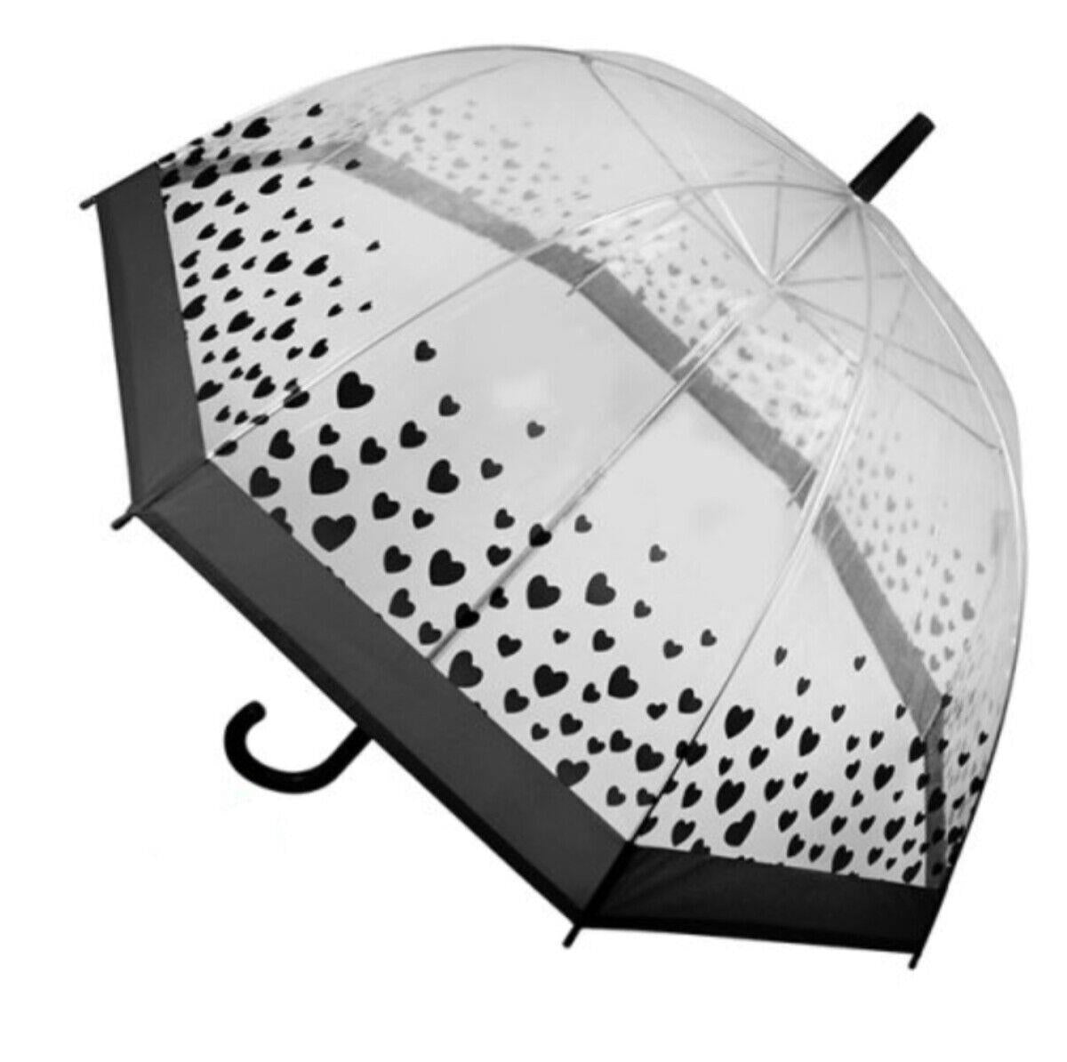 A2Z Ladies Transparent Dome Umbrella Wind and Rain Resist Outdoor Travel Brolly