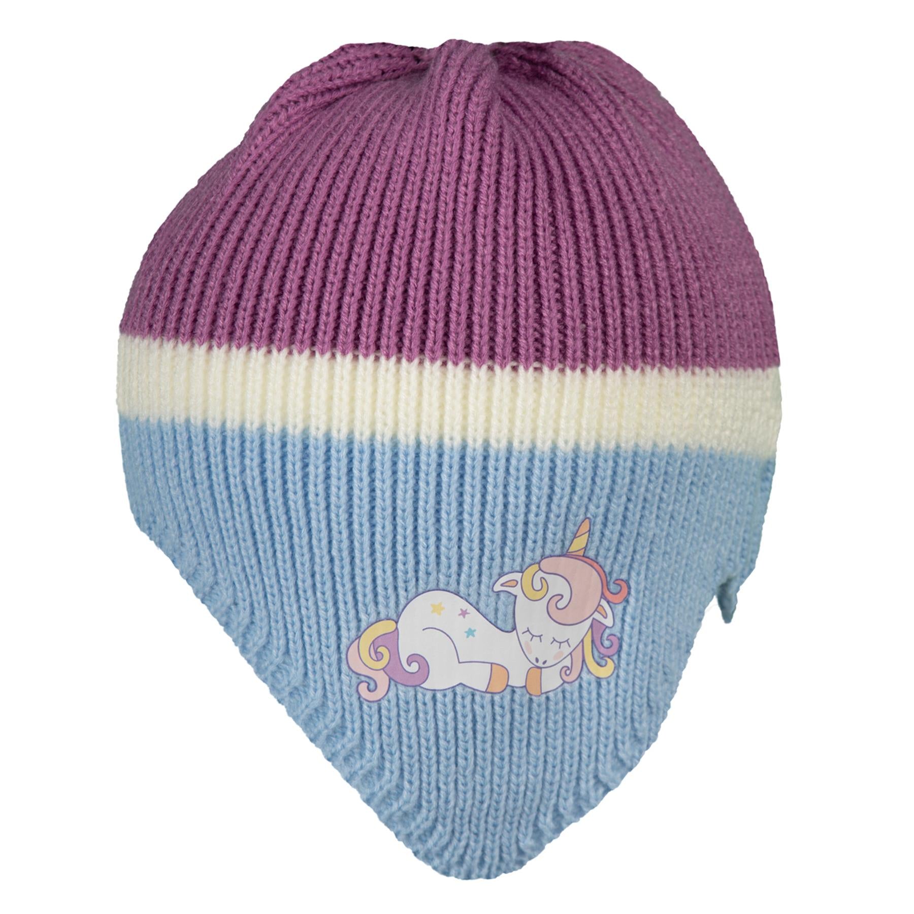 Kids Girls Hat Scarf Gloves Set Winter Warm Knitted Scarf Beanie Ear Flap Cap